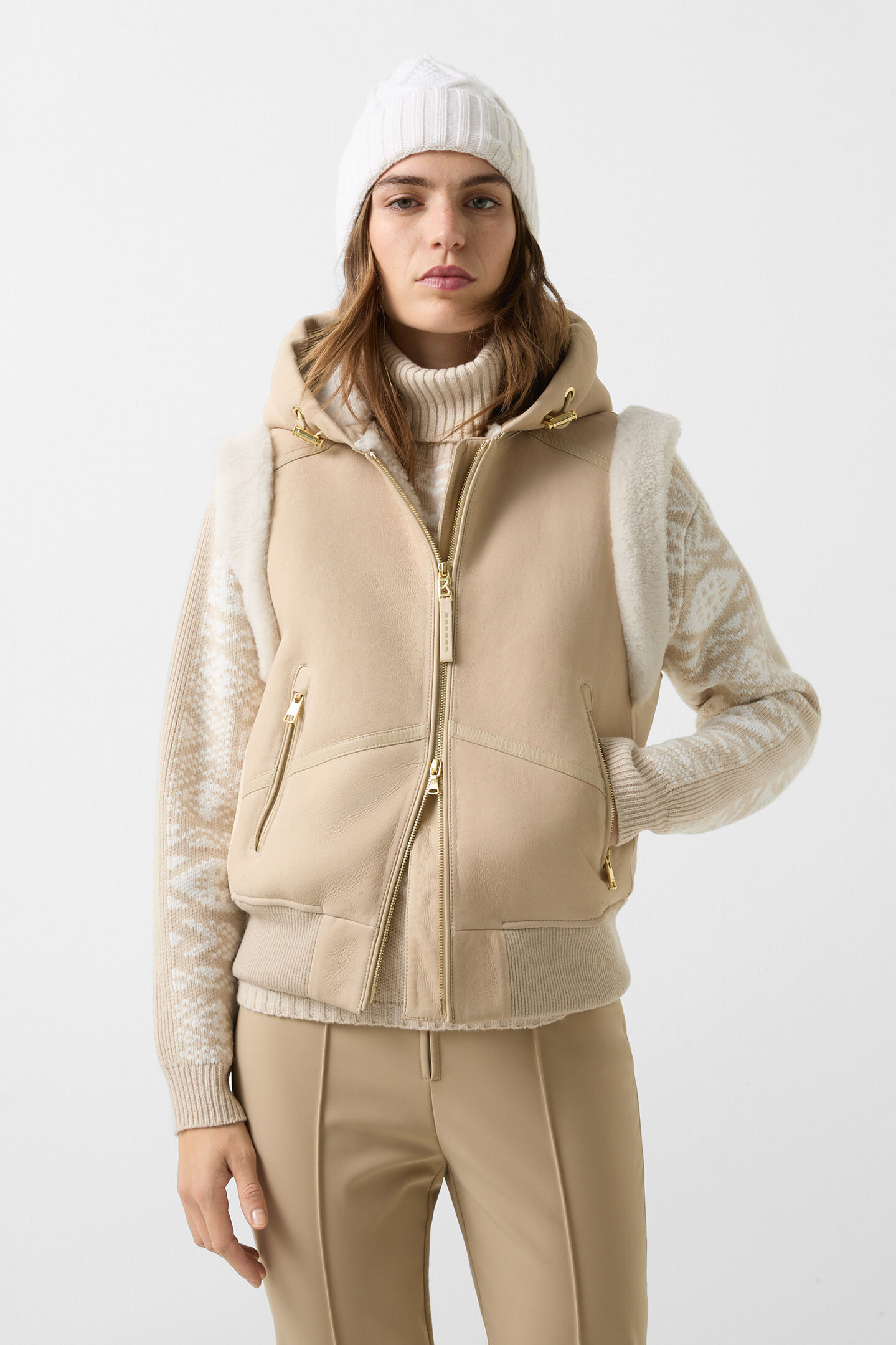 Fine lambskin waistcoat Sand