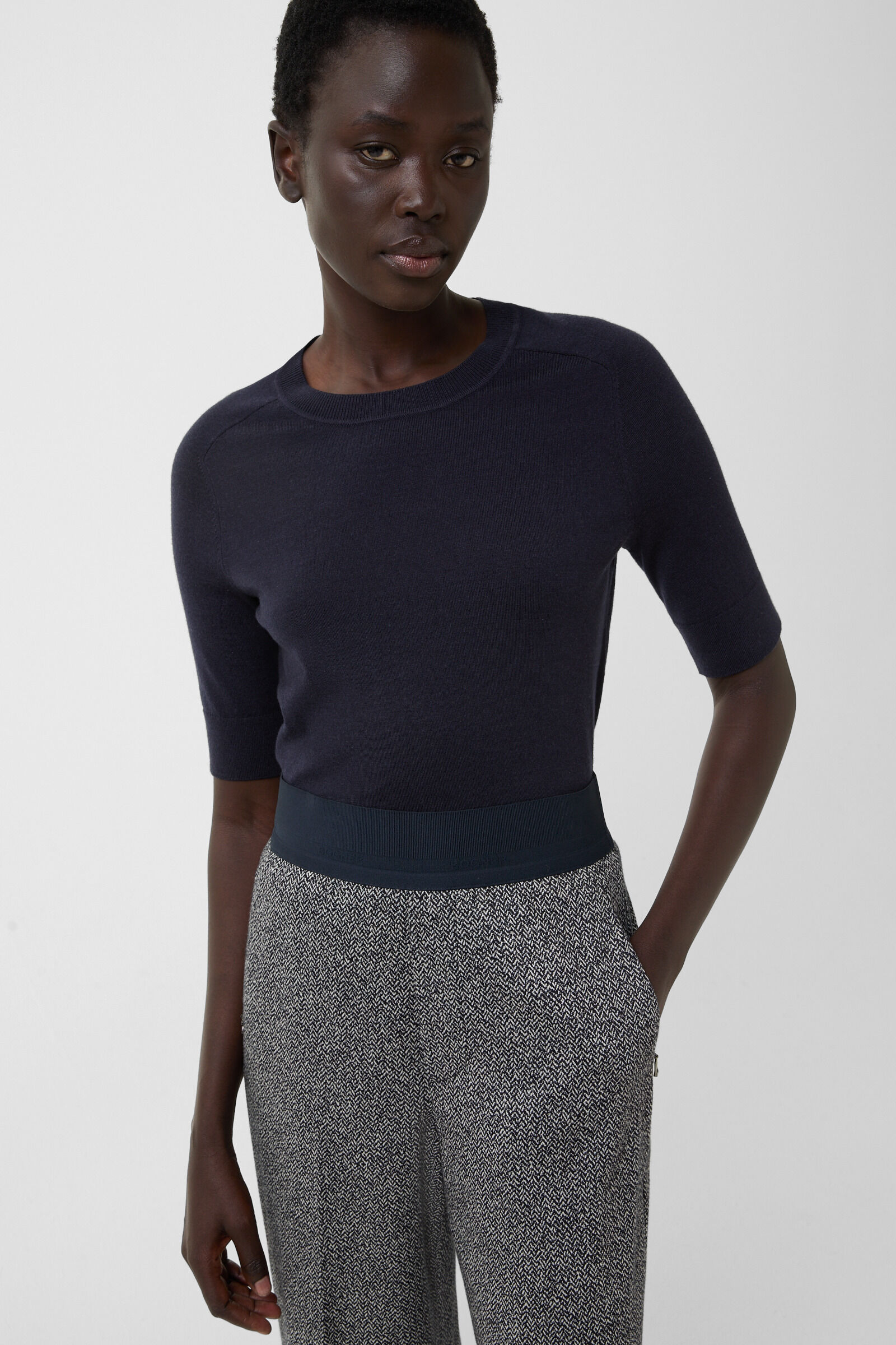 Marlene trousers Ylvi Navy blue/white