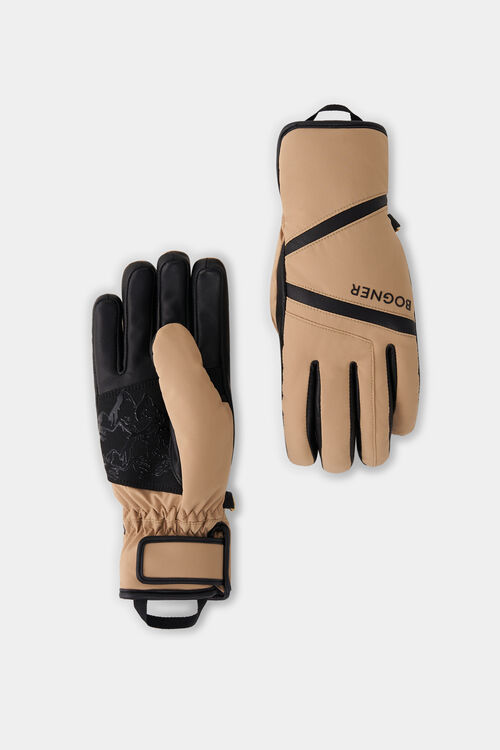 Handschuhe Hilla Camel/Schwarz