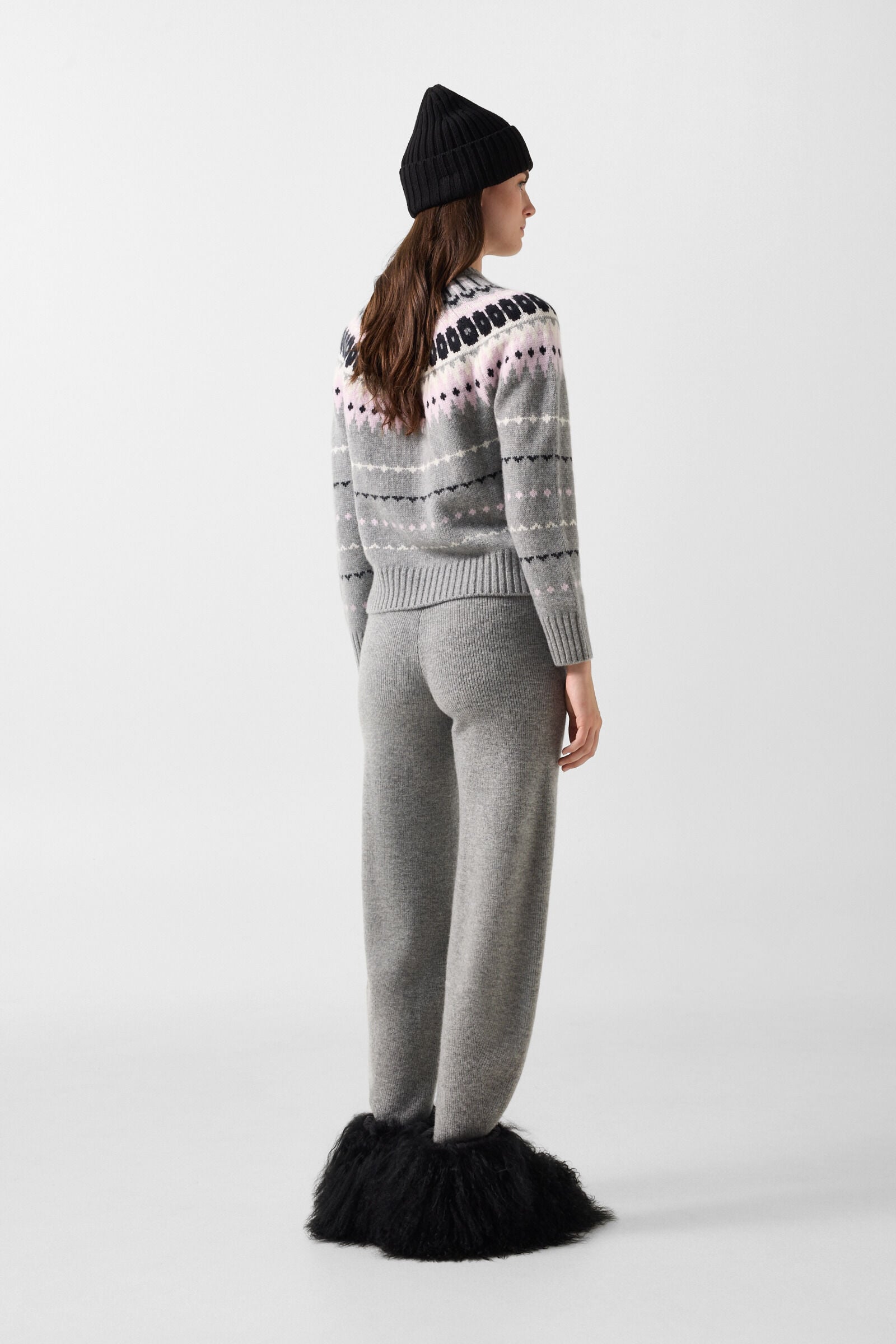Luana virgin wool knitted trousers Grey
