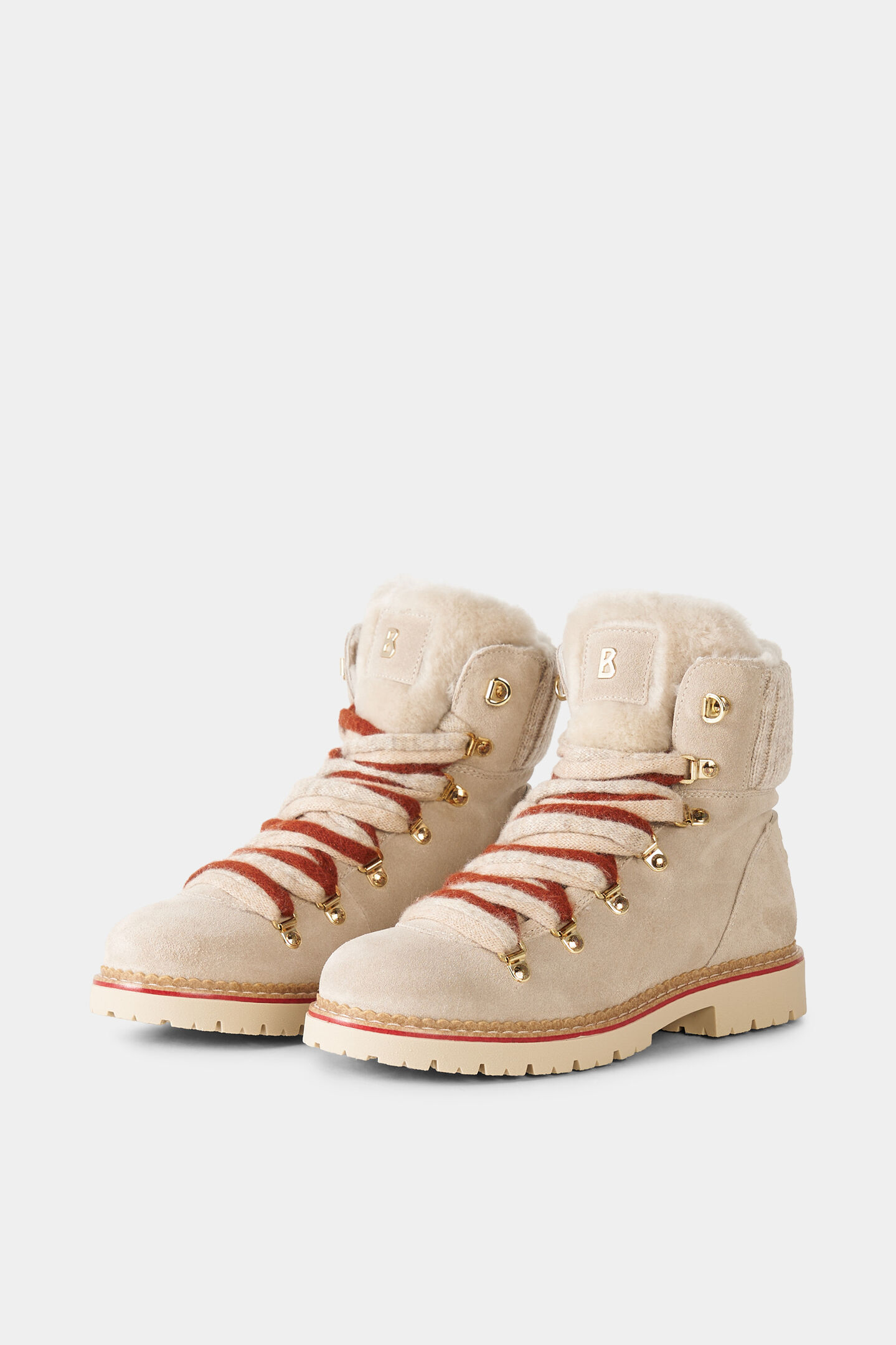 Andermatt lace-up boots with spikes Beige