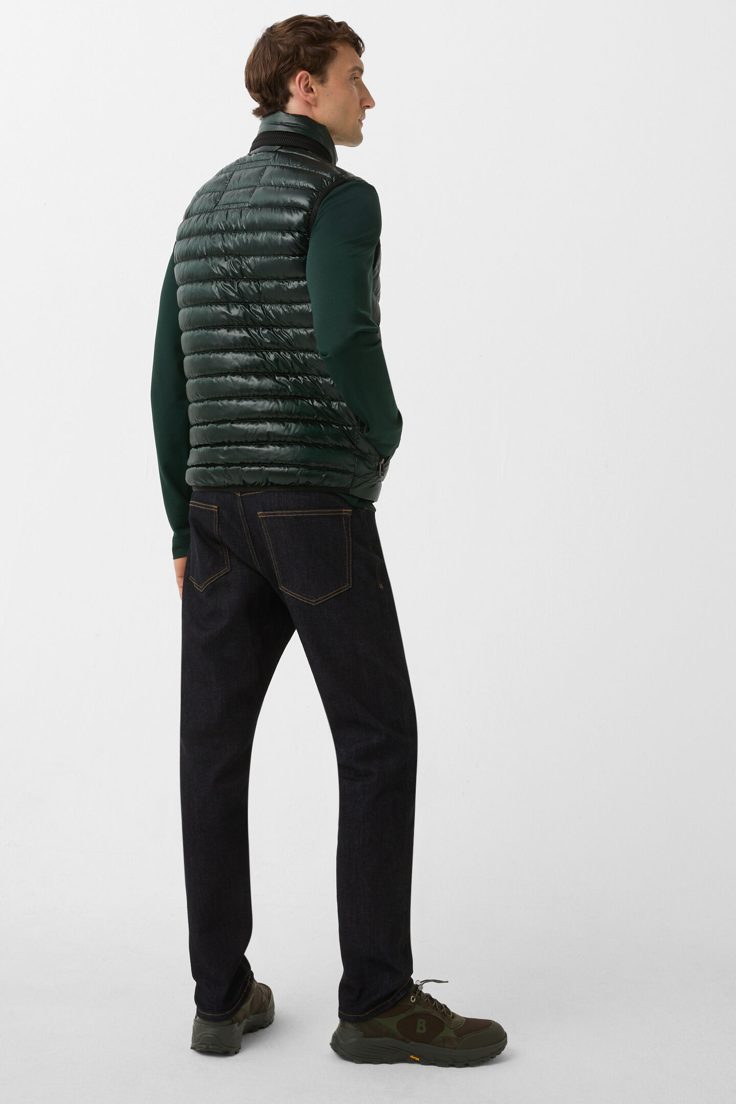 Lasse quilted waistcoat Dark green