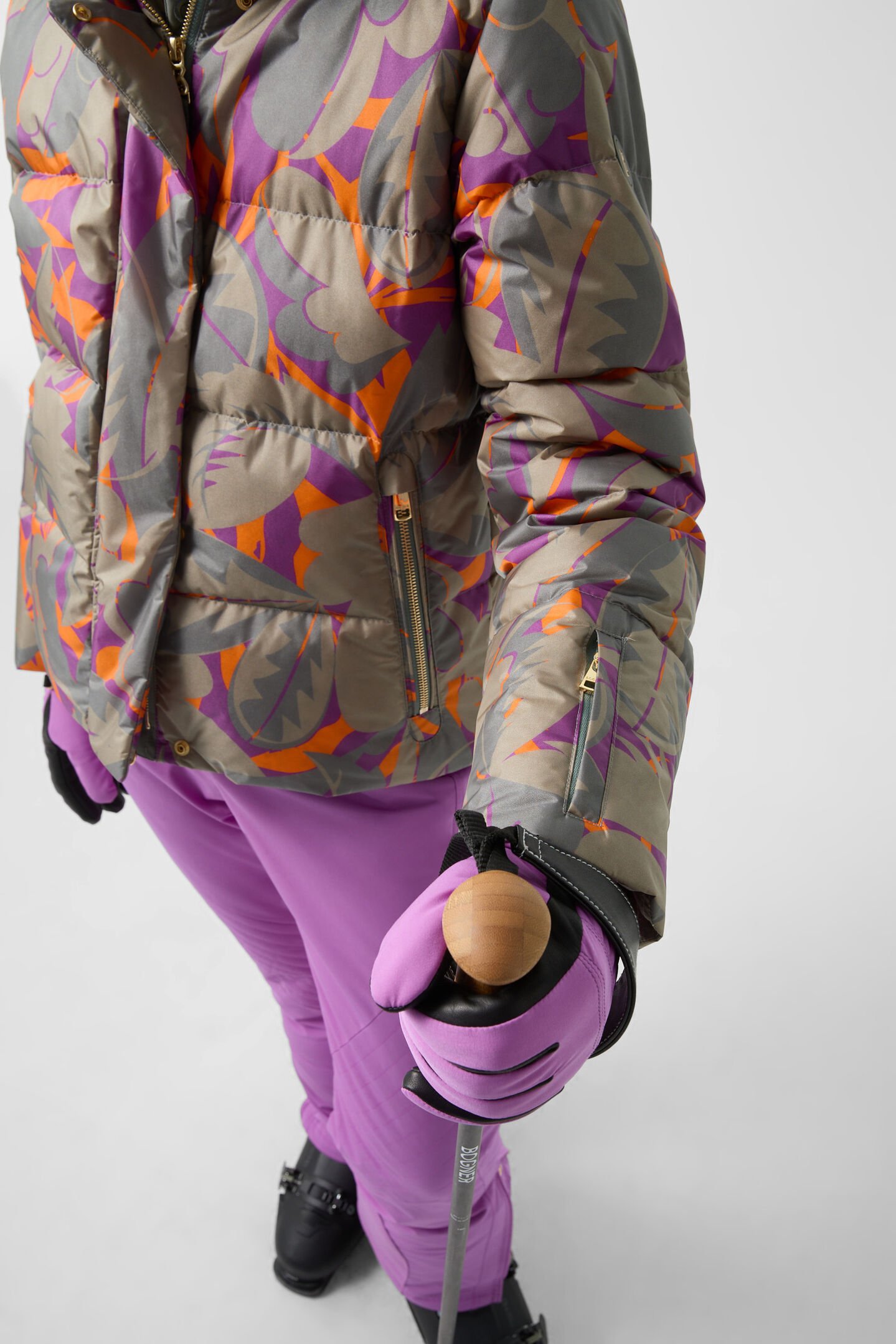 Doudoune de ski Maja Vert olive/violet/orange