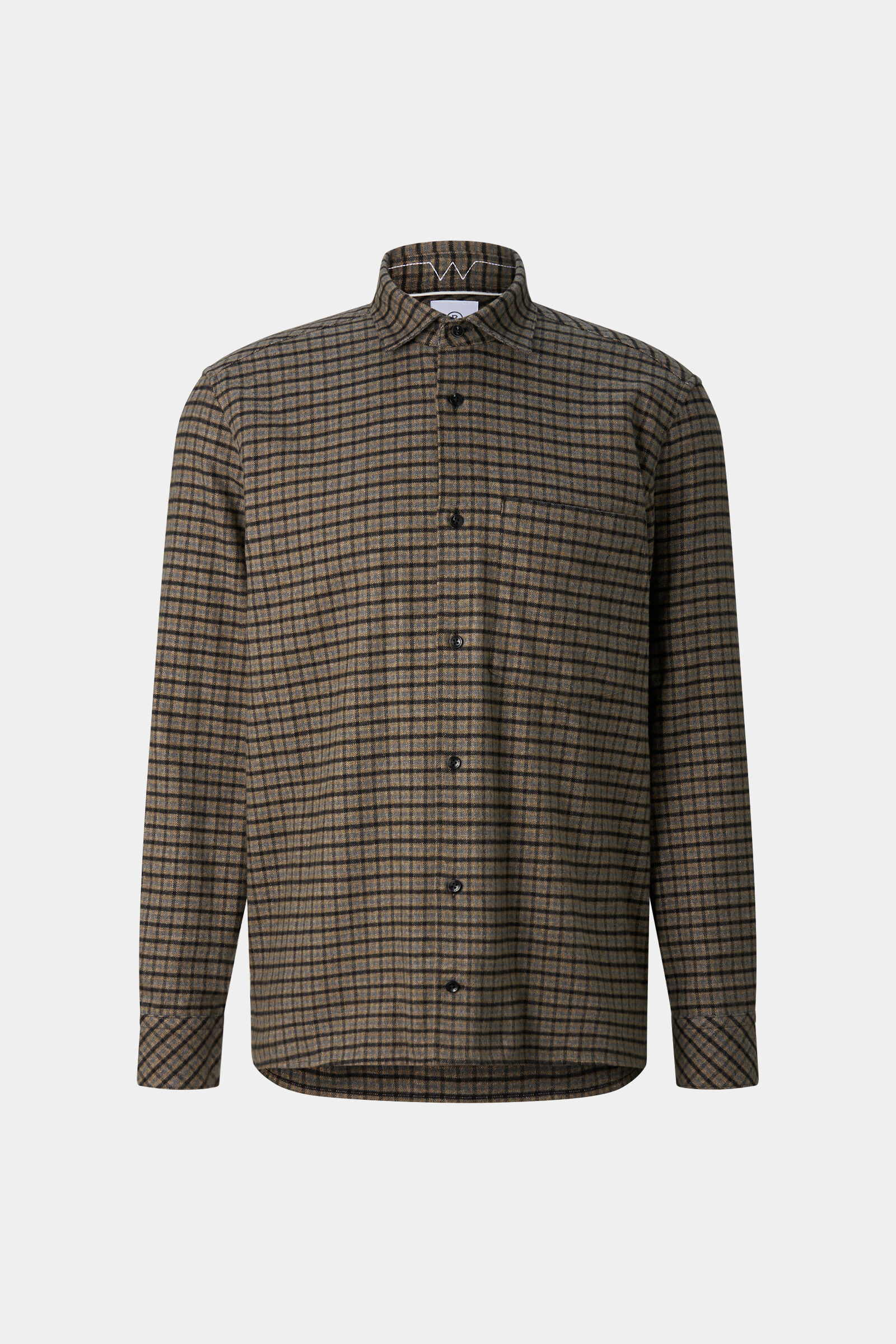 Hardy cotton flannel shirt Beige/Charcoal grey