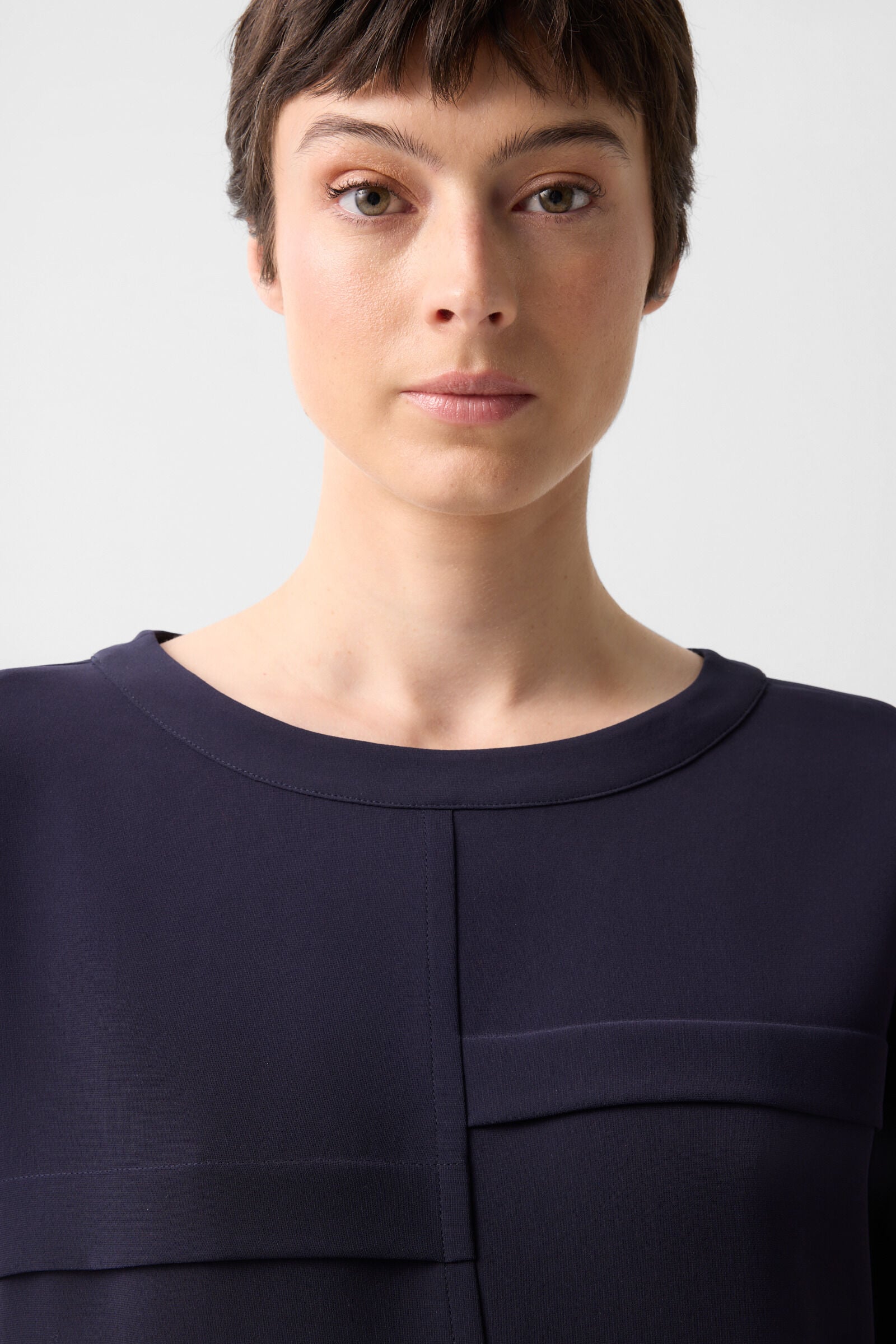 Enrica cr&ecirc;pe shirt Navy blue