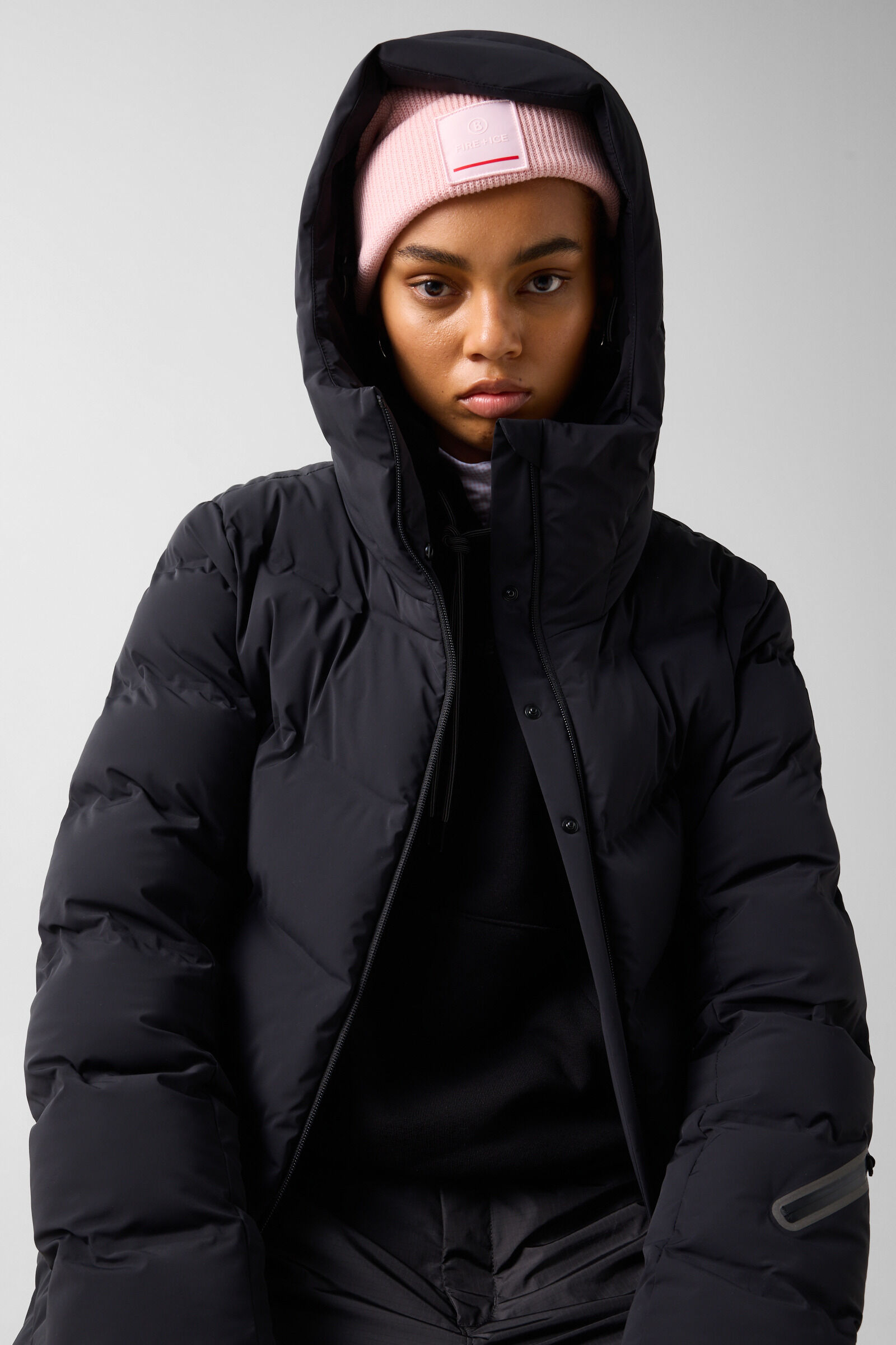 Tec-Aen quilted coat Black