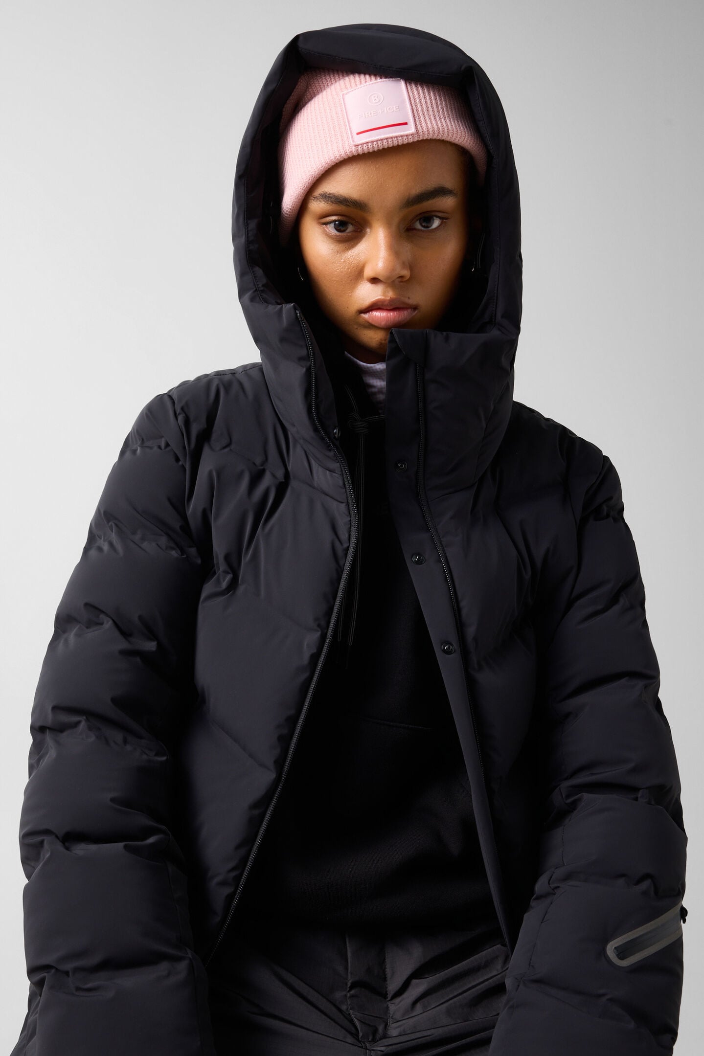 Tec-Aen quilted coat Black