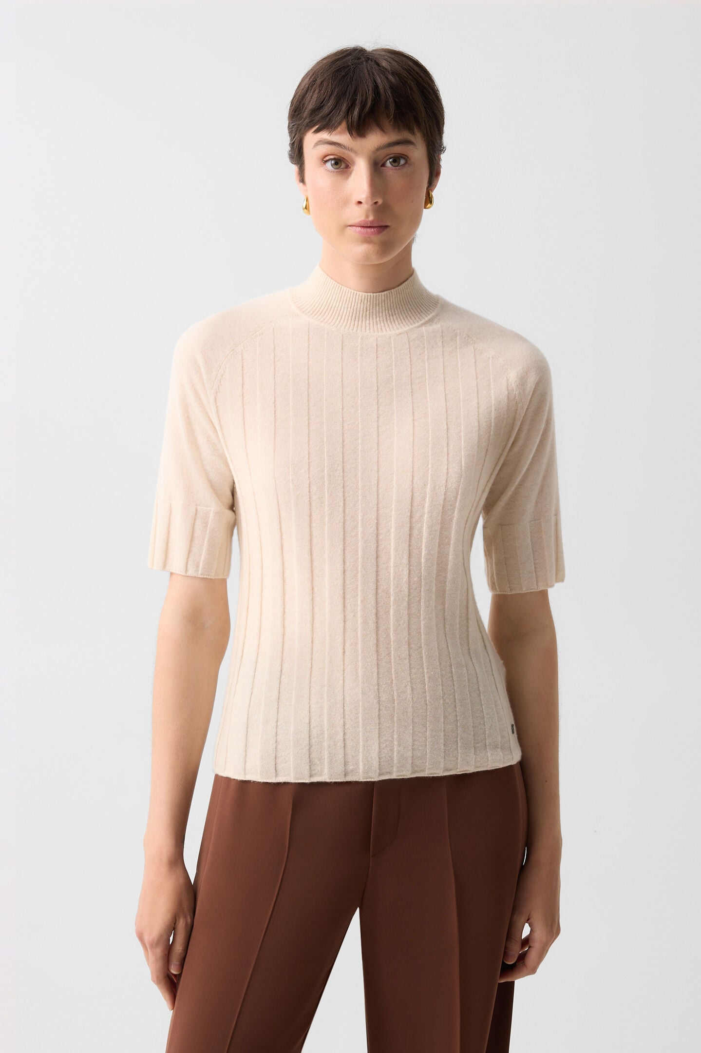 Schurwoll-Kaschmir-Shirt Tina Creme