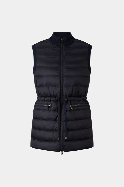 Arina hybrid down waistcoat Navy blue