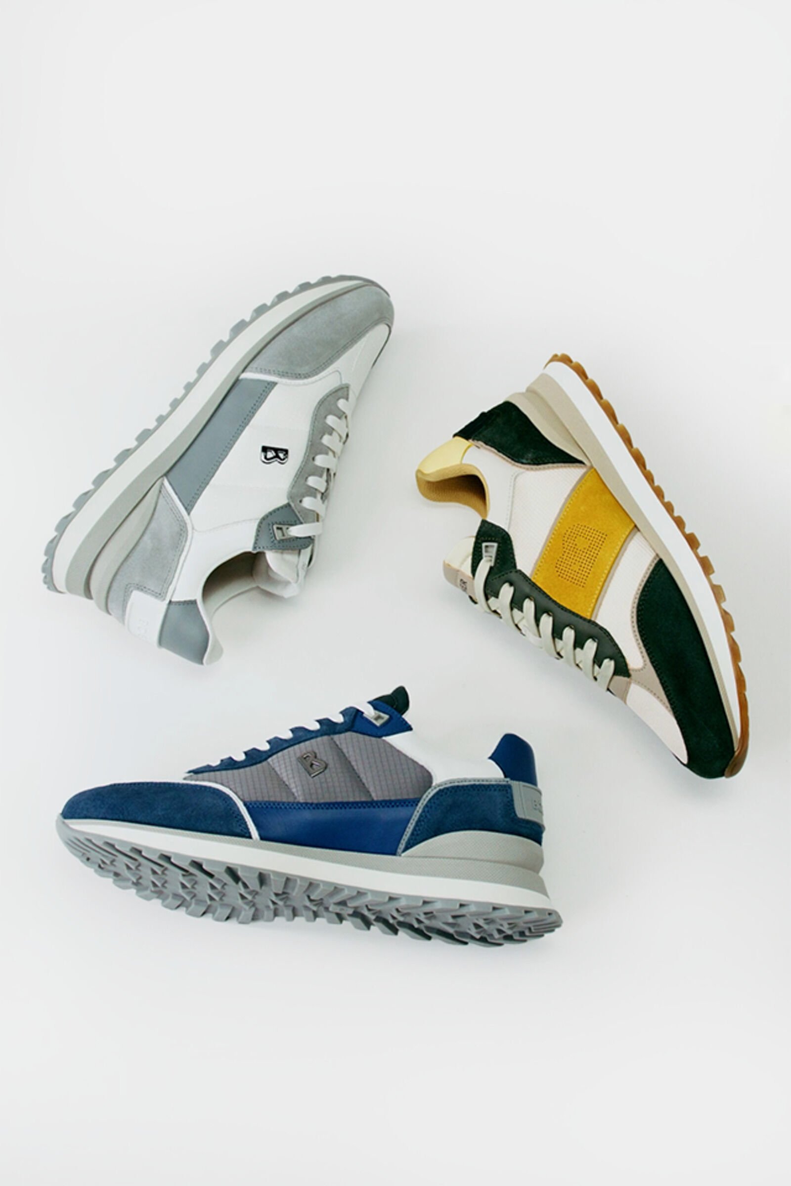 Baskets Newport Vert fonc&eacute;/jaune/blanc