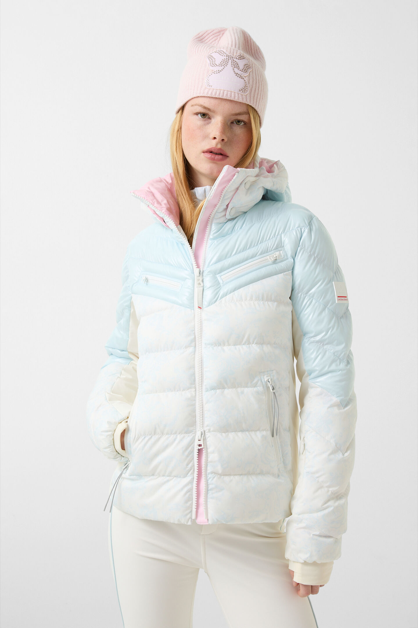 Farina quilted jacket Light blue/white