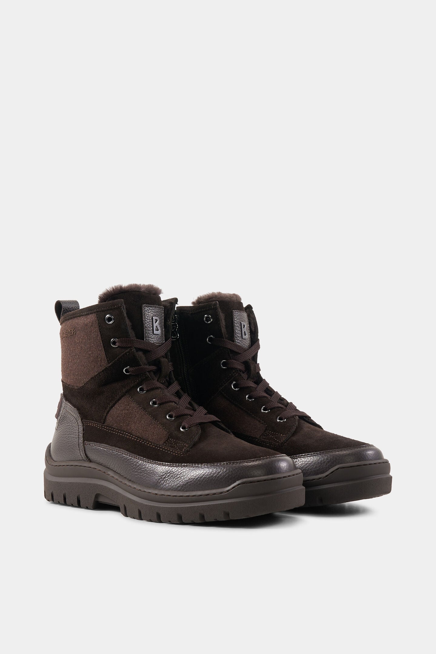 Bansko Lace-Up Boots with Spikes Dark brown