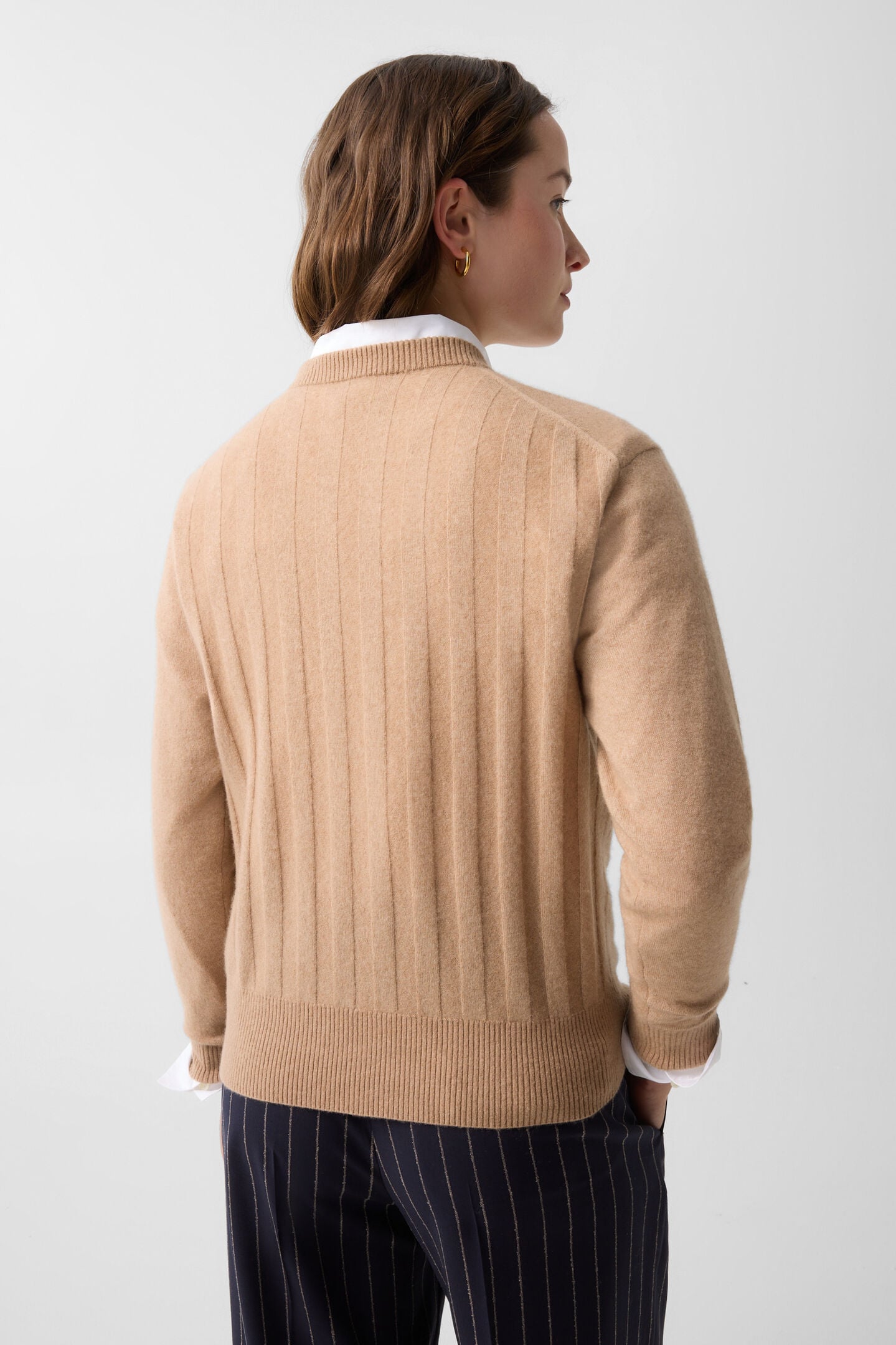 Schurwoll-Kaschmir-Pullover Tatjana Camel