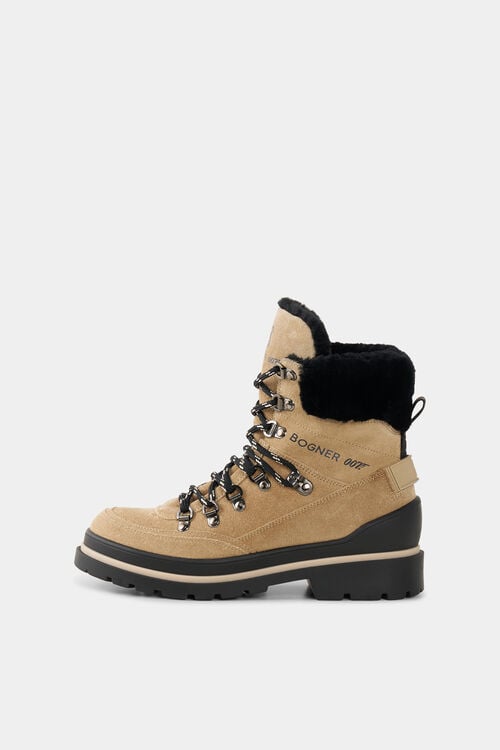 Lace-up boots St. Moritz x Bond 007 with spikes Beige