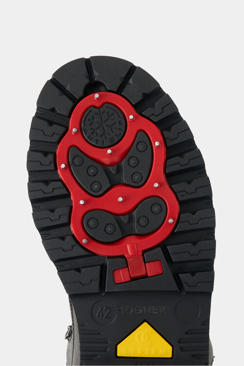 Mid Boots Helsinki mit Spikes Schwarz/Rot