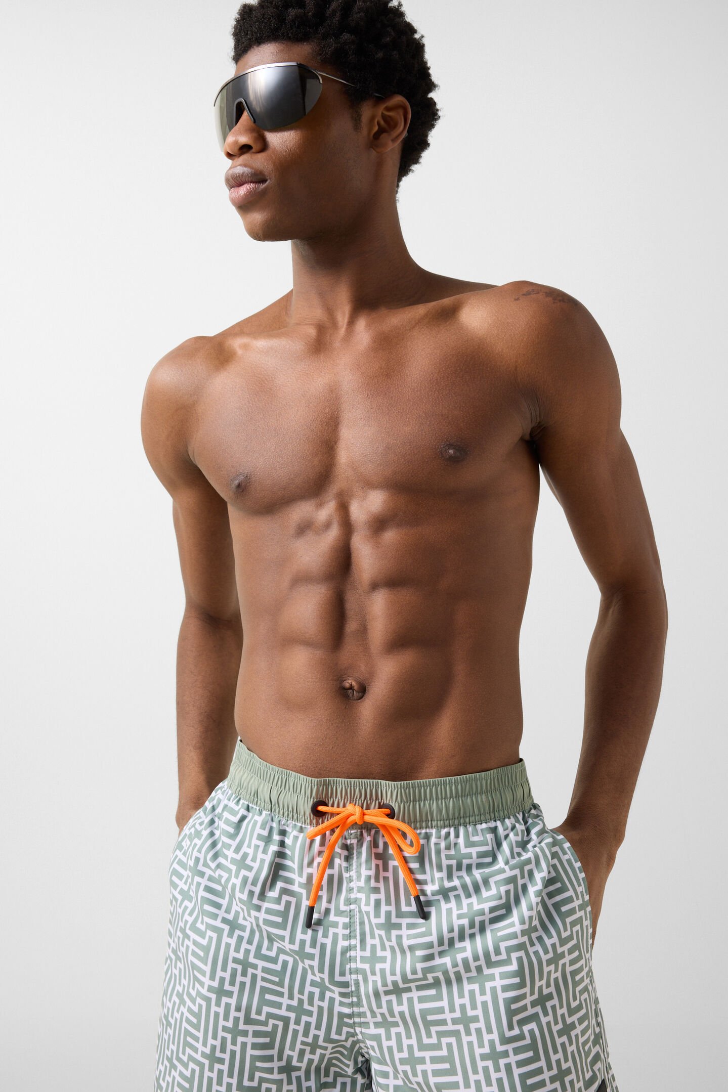 Nelson swim trunks Eucalyptus/Off-White