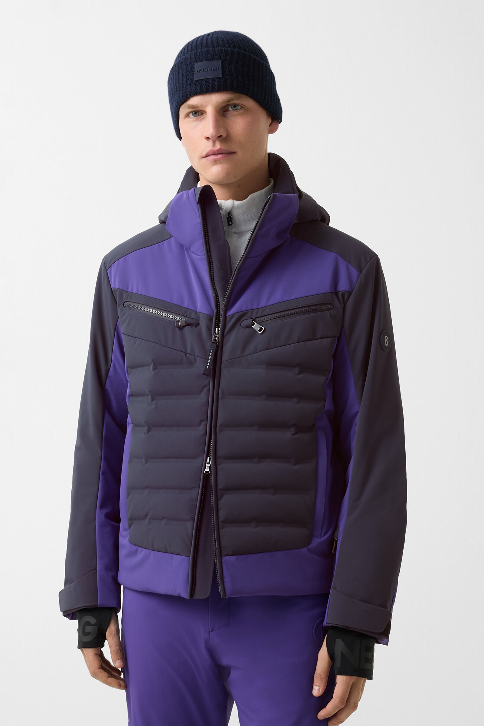 Feliks down ski jacket Navy blue/purple