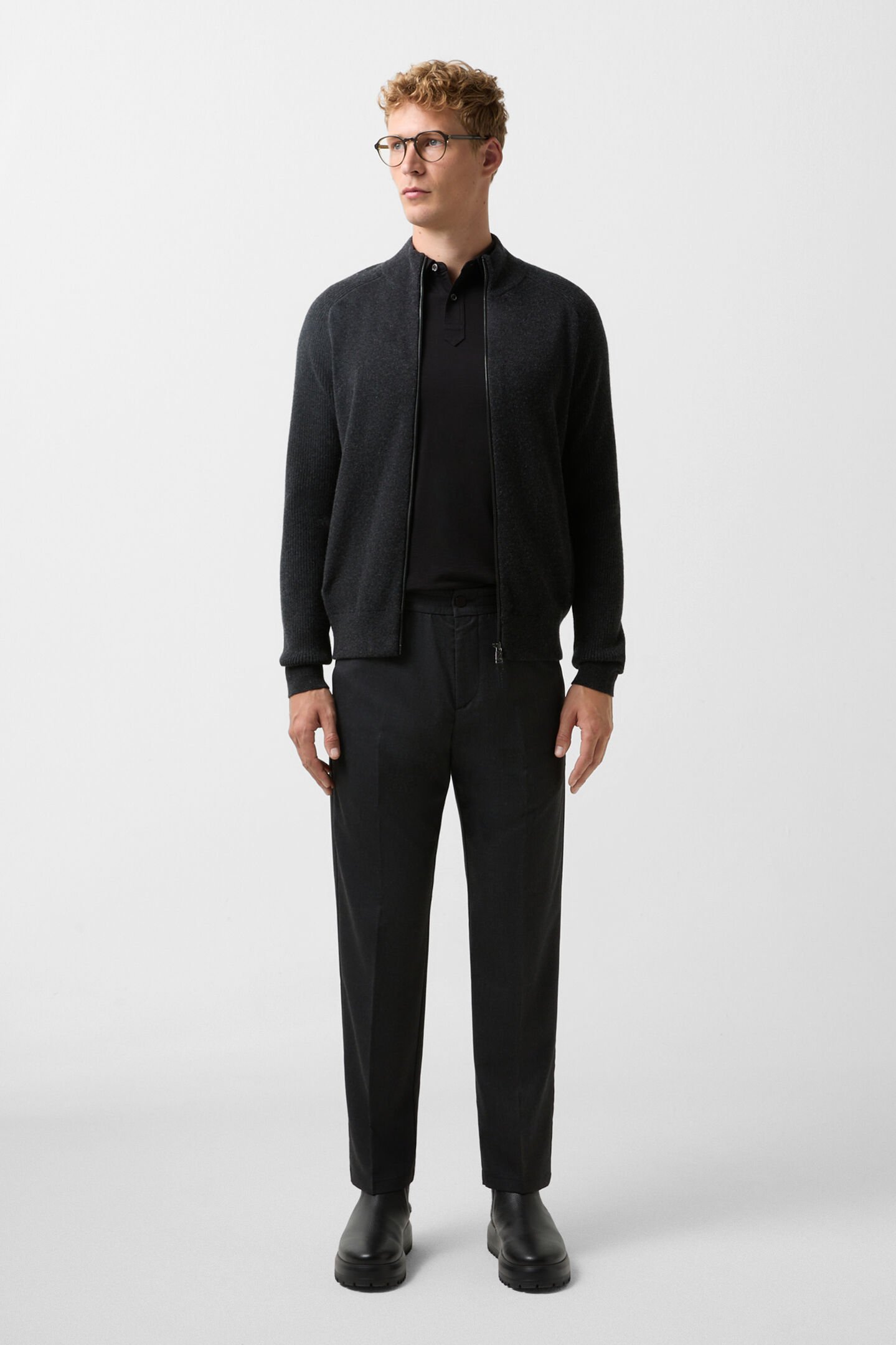 Geplooide broek Marcus Antraciet
