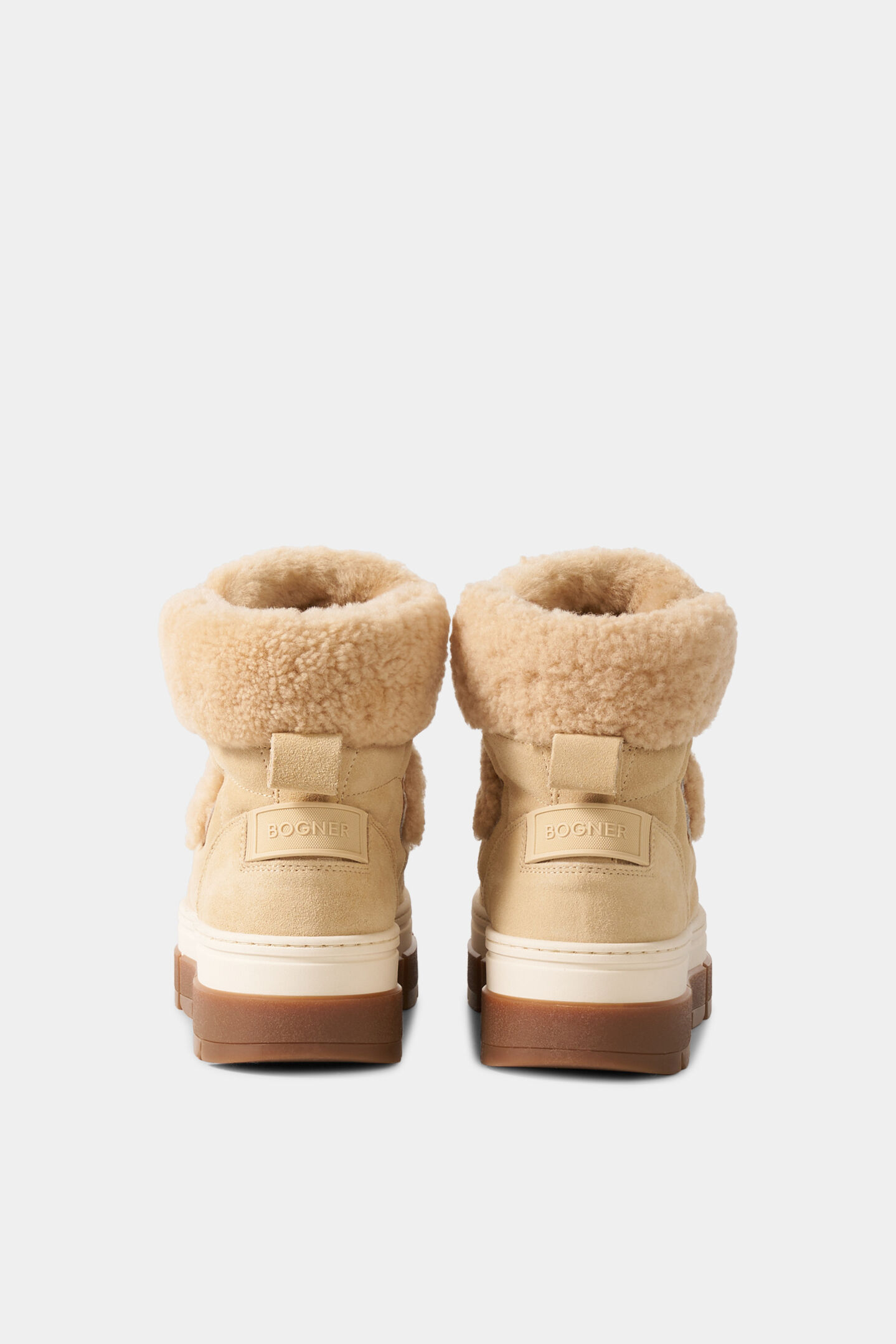 Lace-up boots from Vaduz with studs Camel