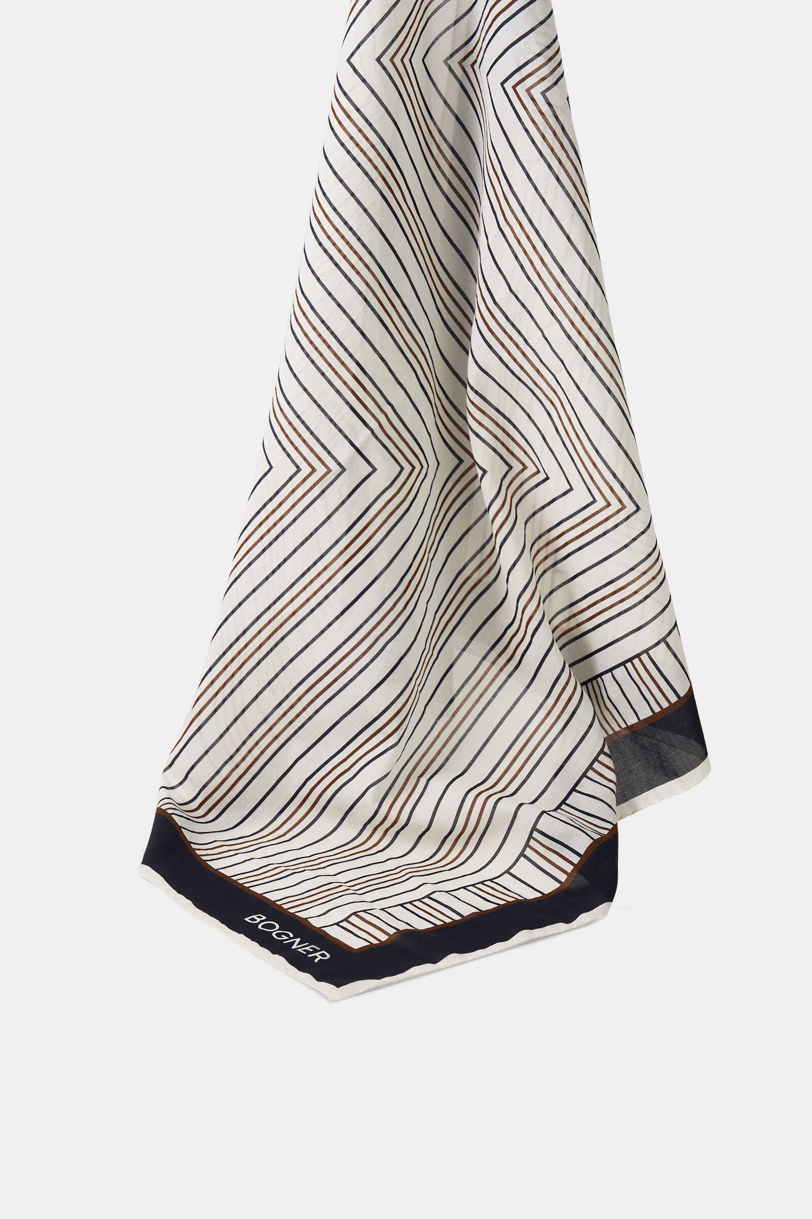 Misuri cotton scarf Off-white/navy blue