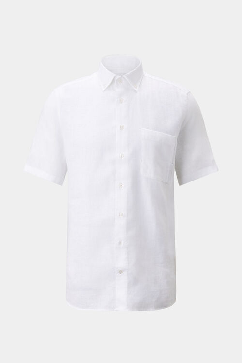 Linen short-sleeved shirt Lykos White