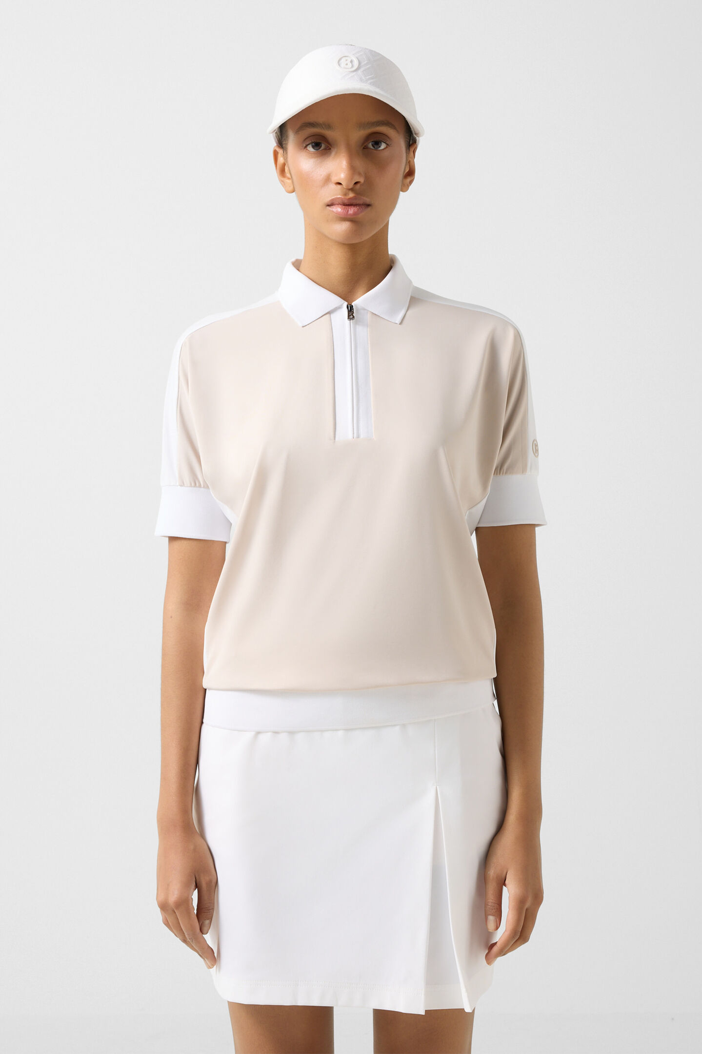 Arabell functional short-sleeved top Sand/white