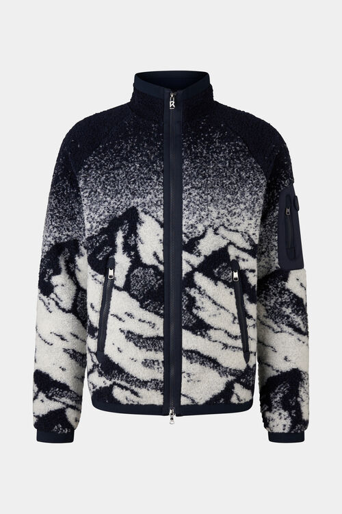 Gregor fleece jacket Navy blue/off-white