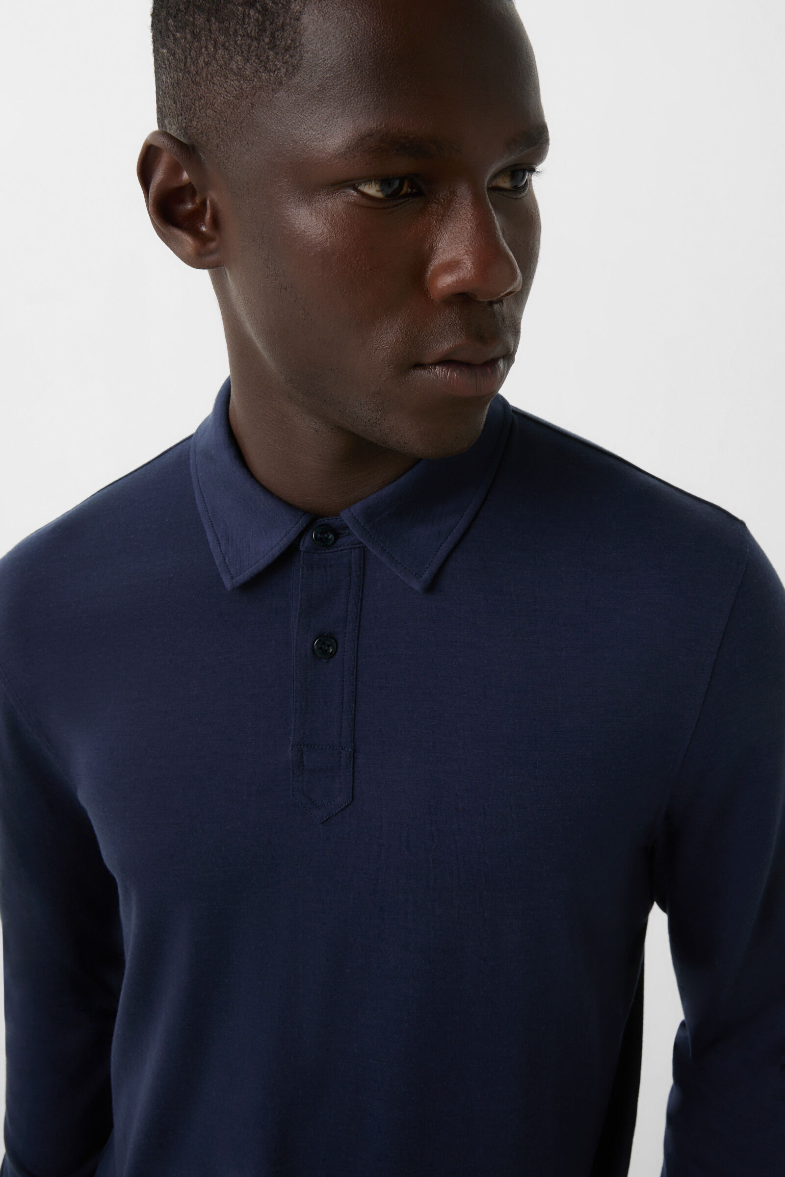 Polo long-sleeved top Lennon Navy blue