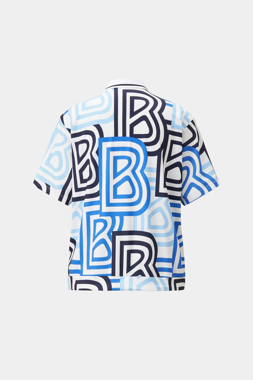 Funktions-Polo-Shirt Tarisa Blau/Off-White