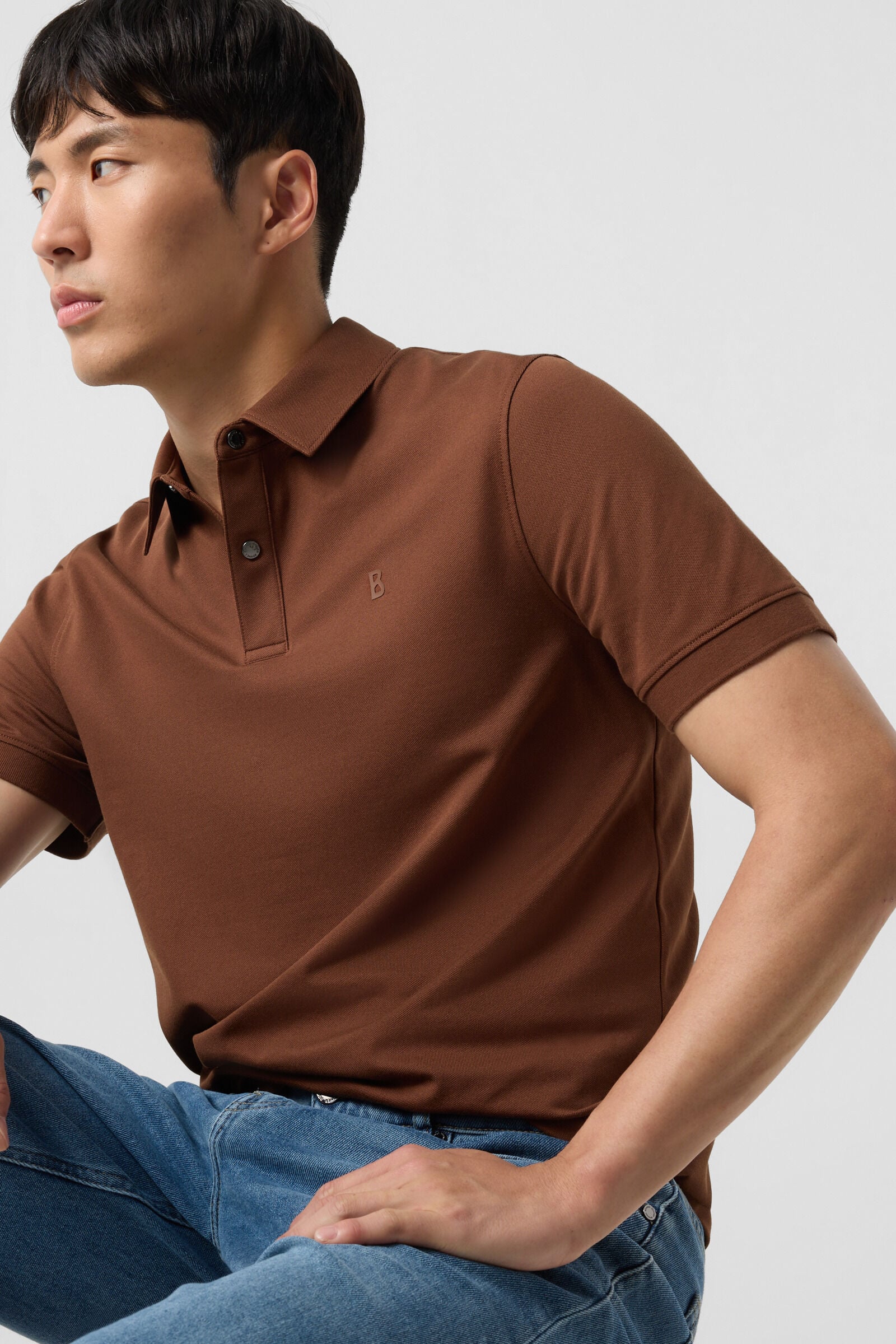 Timo piqu&eacute; polo shirt Brown