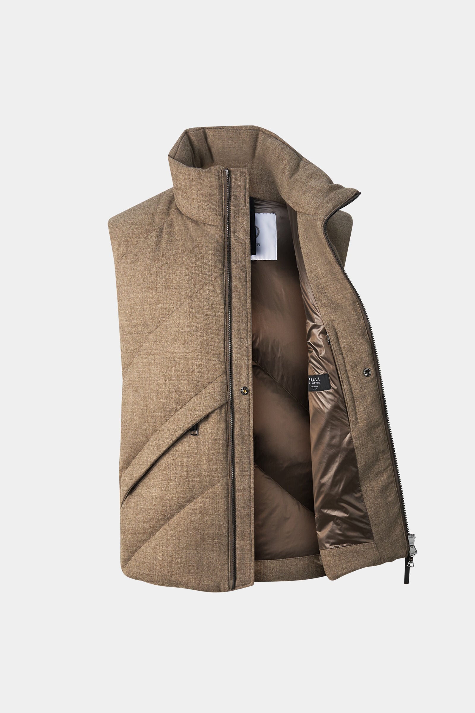 Kendo Virgin Wool and Down Vest Brown