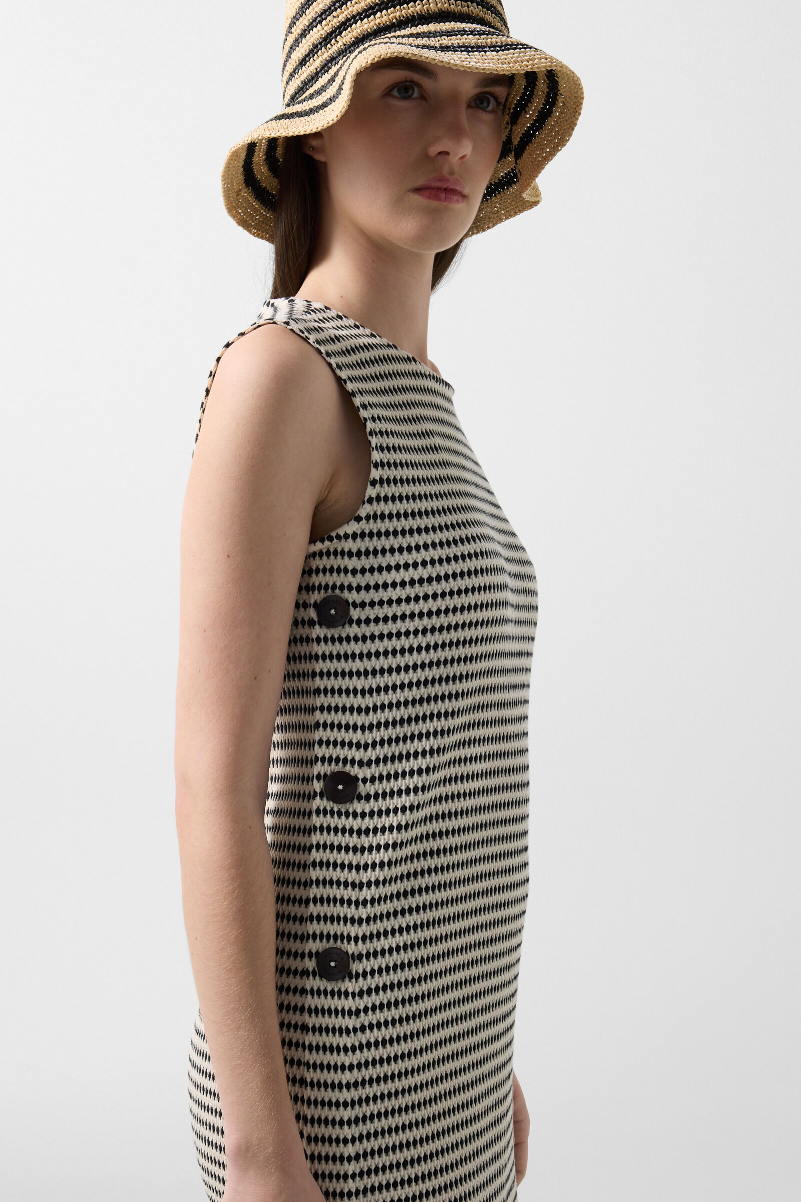 Kleid Samira Schwarz/Off-White