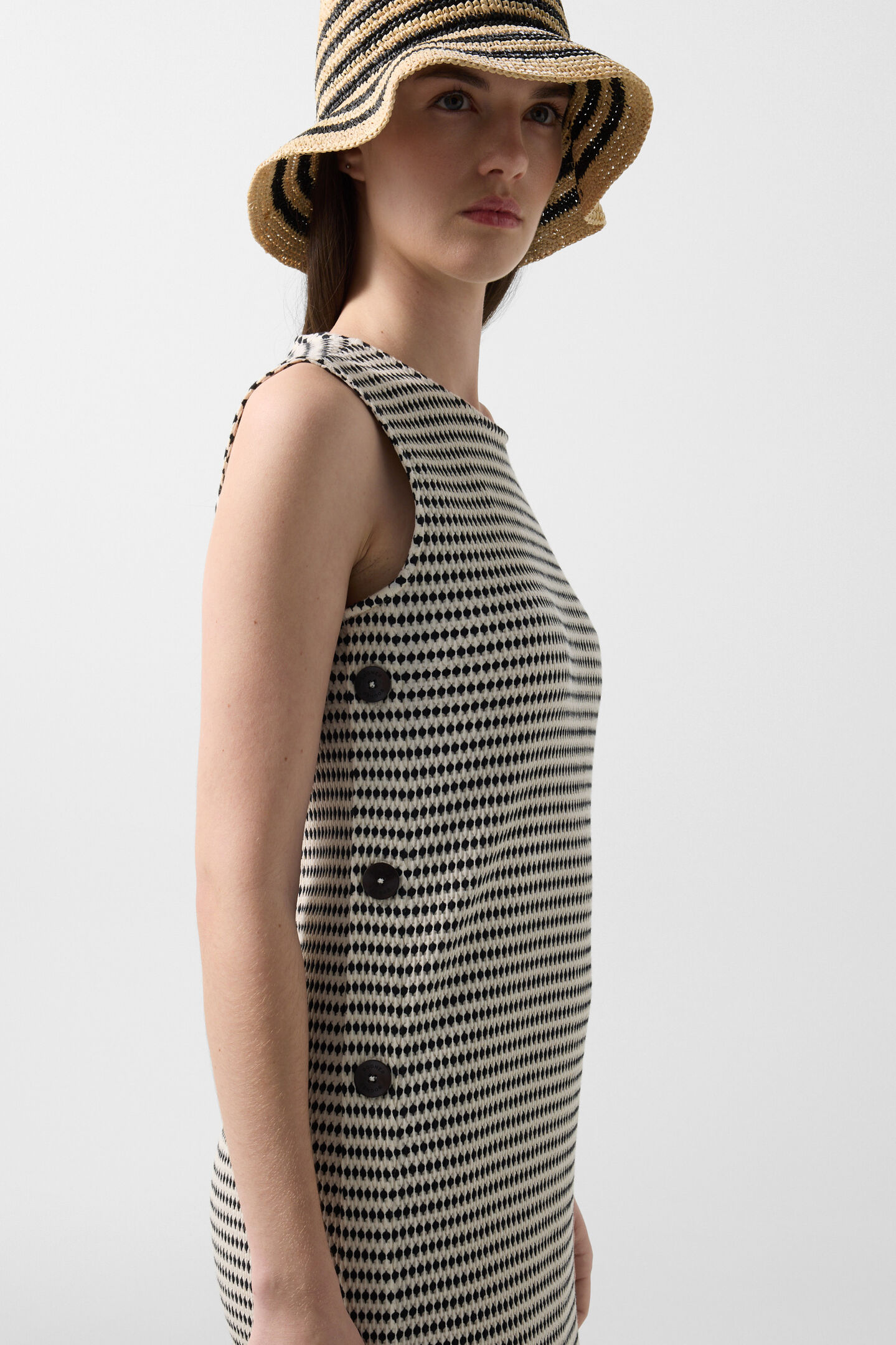 Kleid Samira Schwarz/Off-White