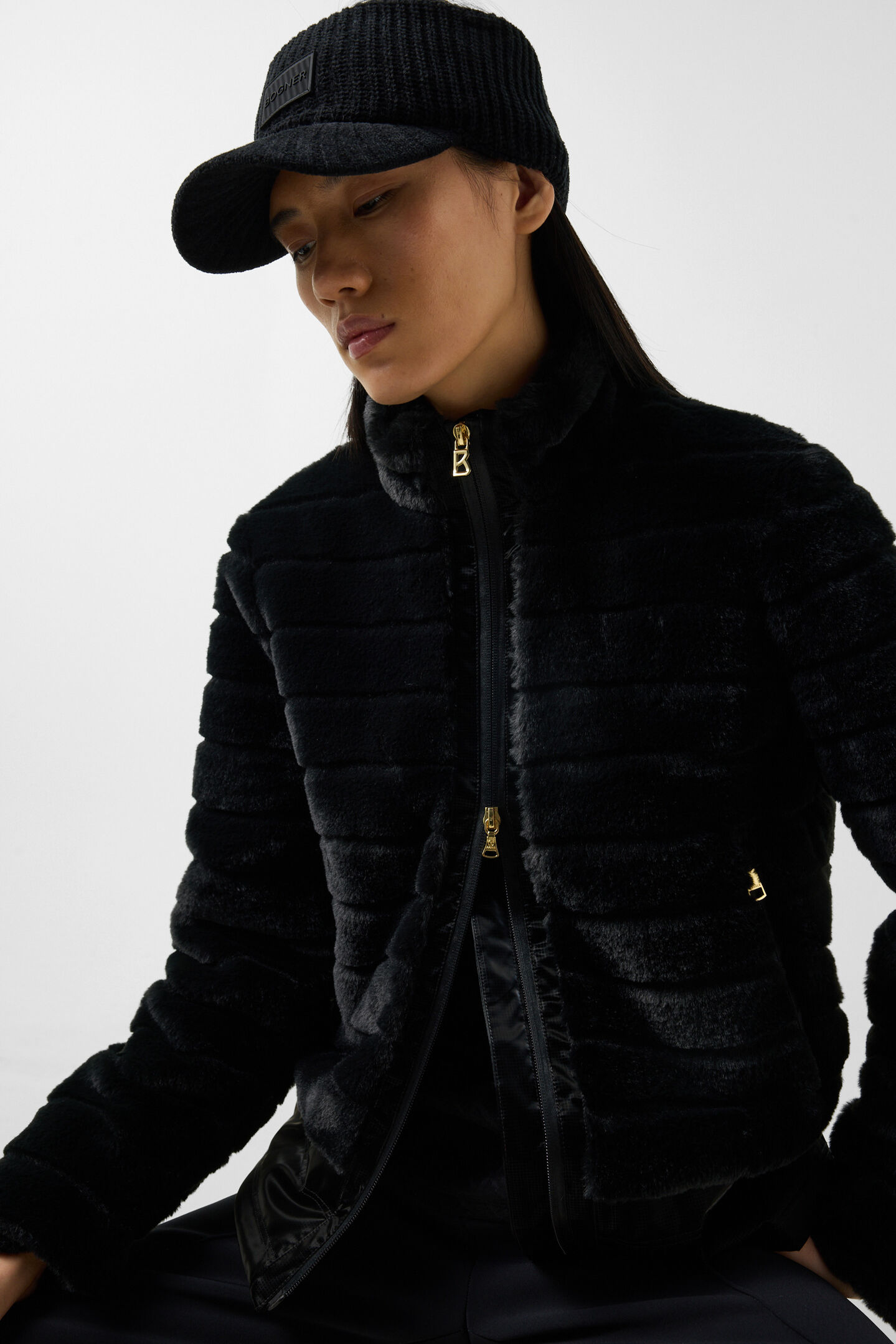 Valesca faux fur jacket Black