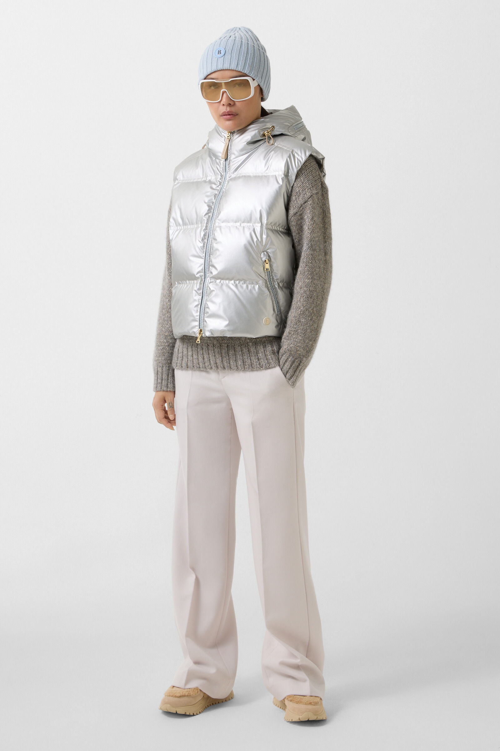 Livy down waistcoat silver