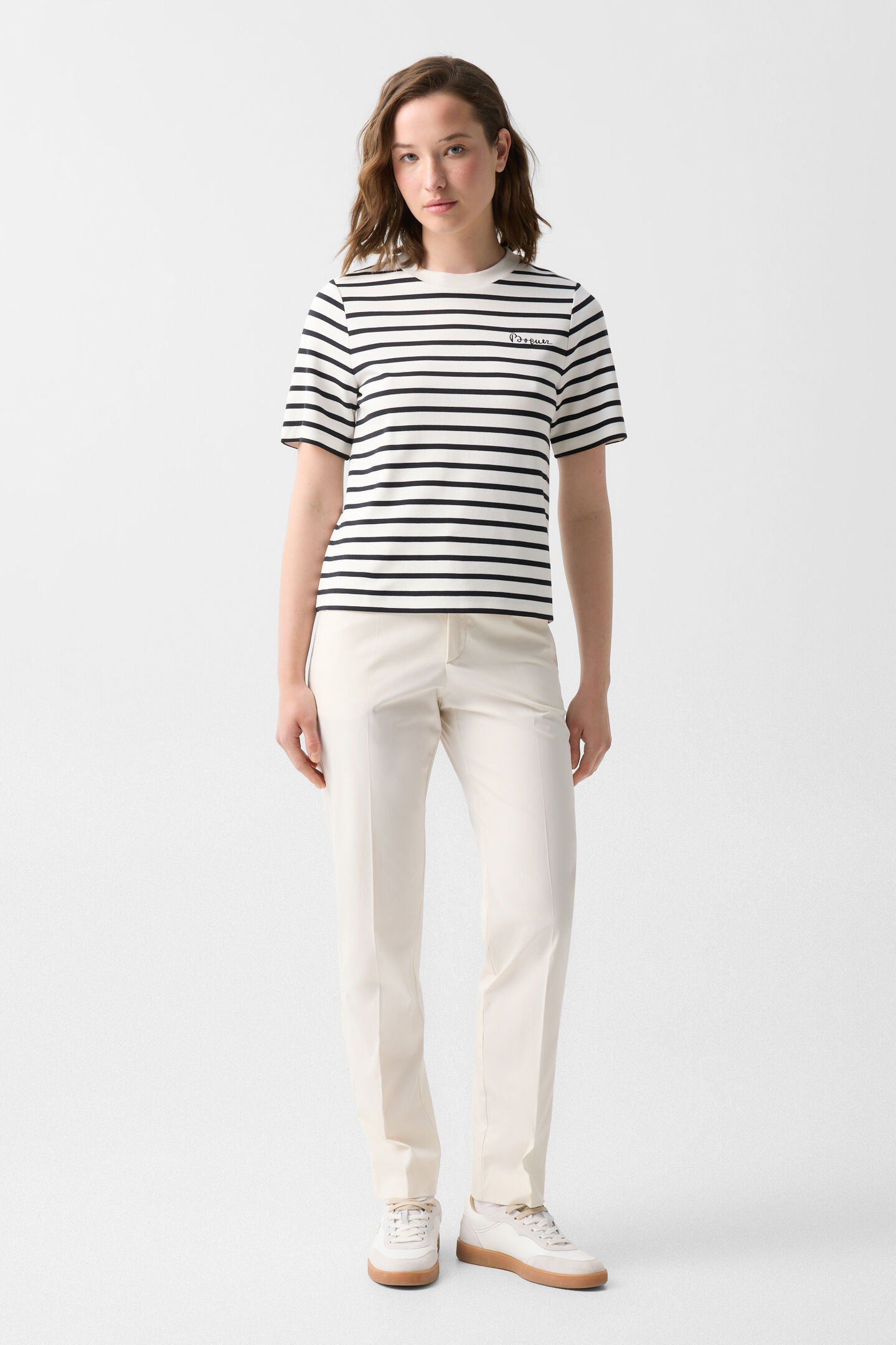 Pleated trousers Abbie Cream