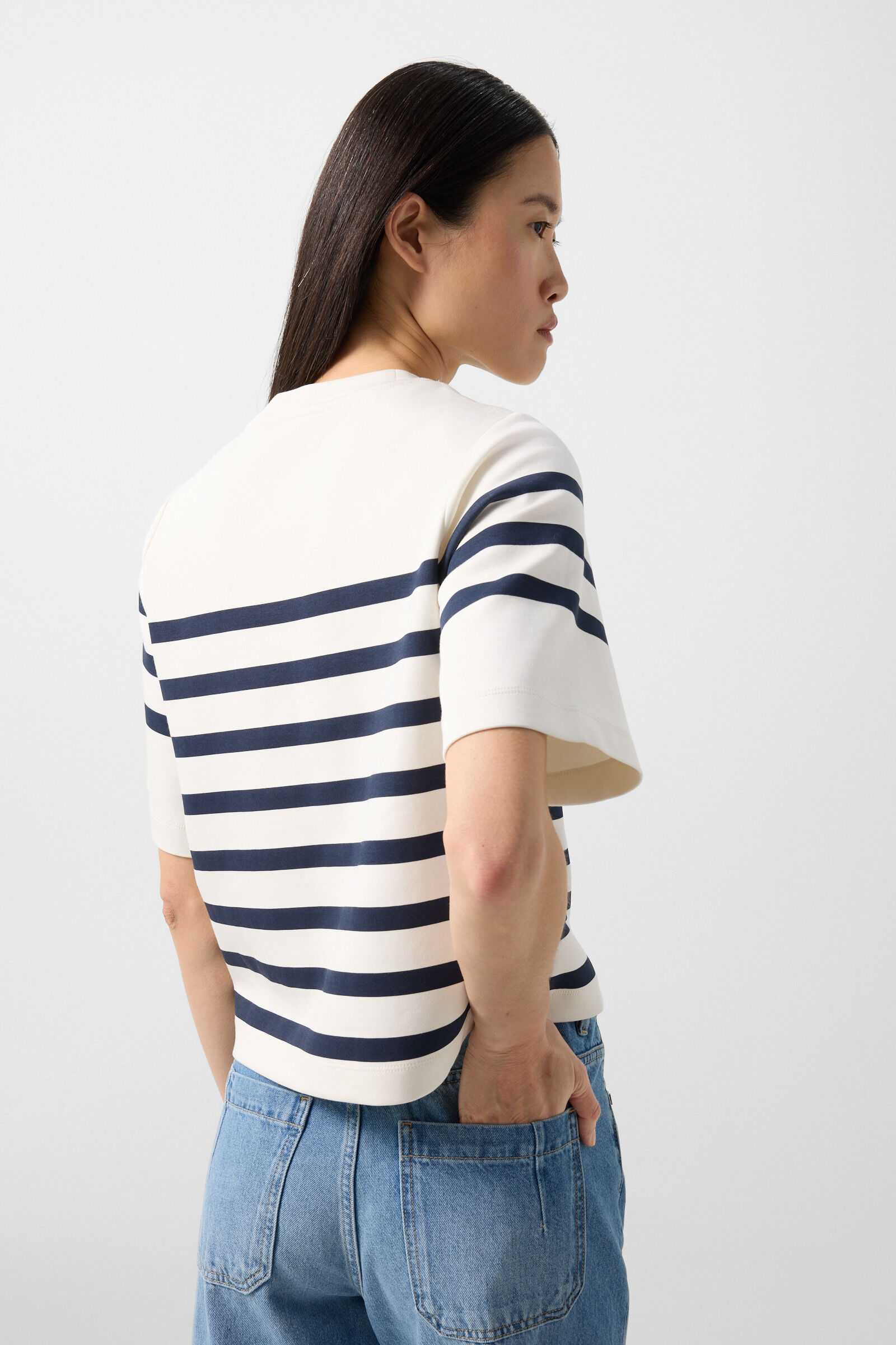 Shirt Stacey Off-white/navy blue