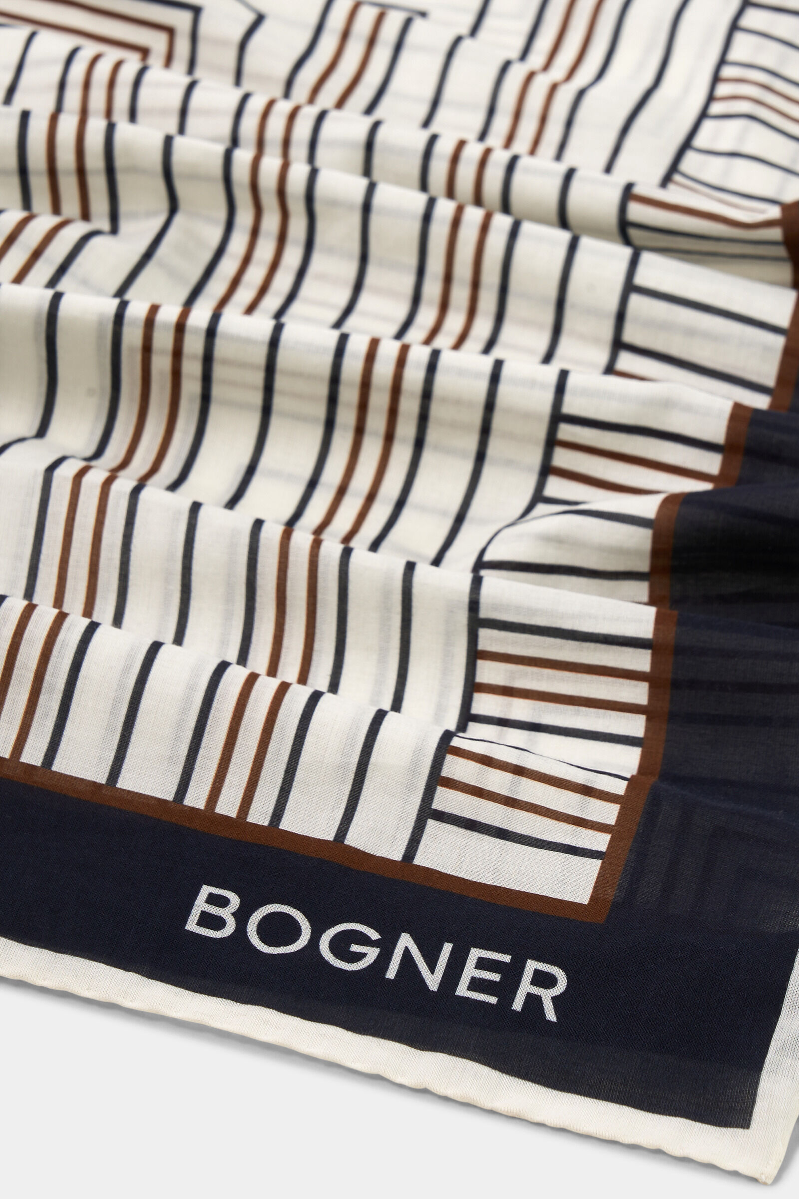 Misuri cotton scarf Off-white/navy blue