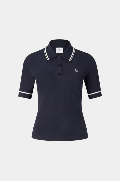 Mandy knitted polo shirt Navy blue