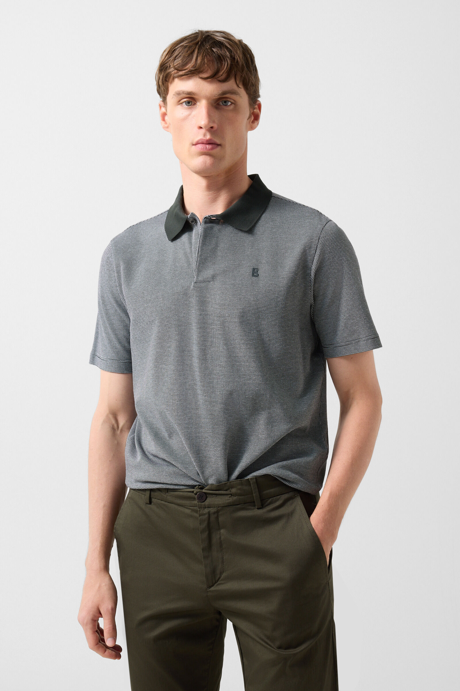 Wynn polo shirt Olive green/white