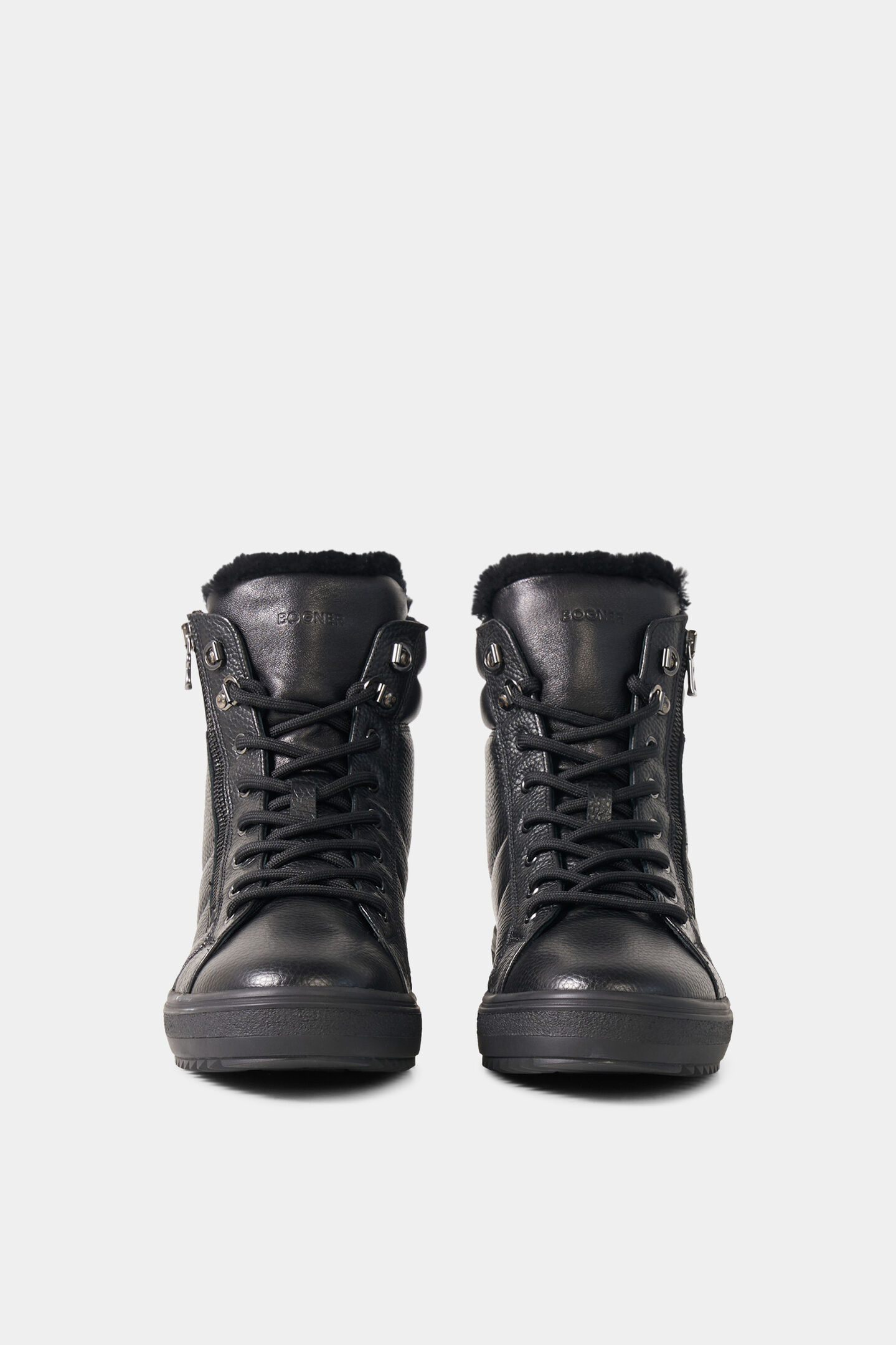 Anchorage lace-up boots with spikes Black