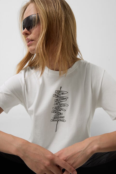 T-shirt Lotte White/black T-shirt Lotte White/black