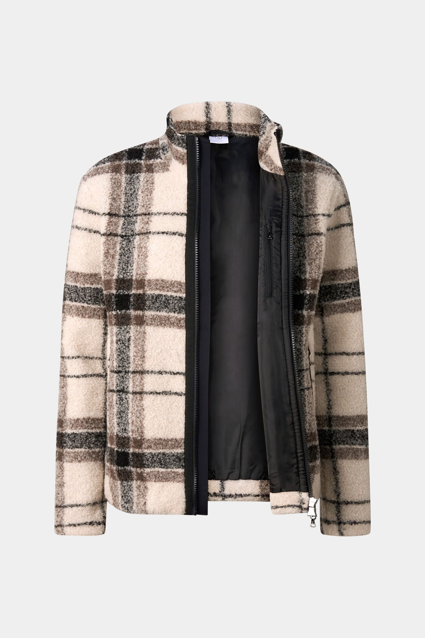 Schurwollmix-Jacke Kristian Off-White/Braun/Schwarz