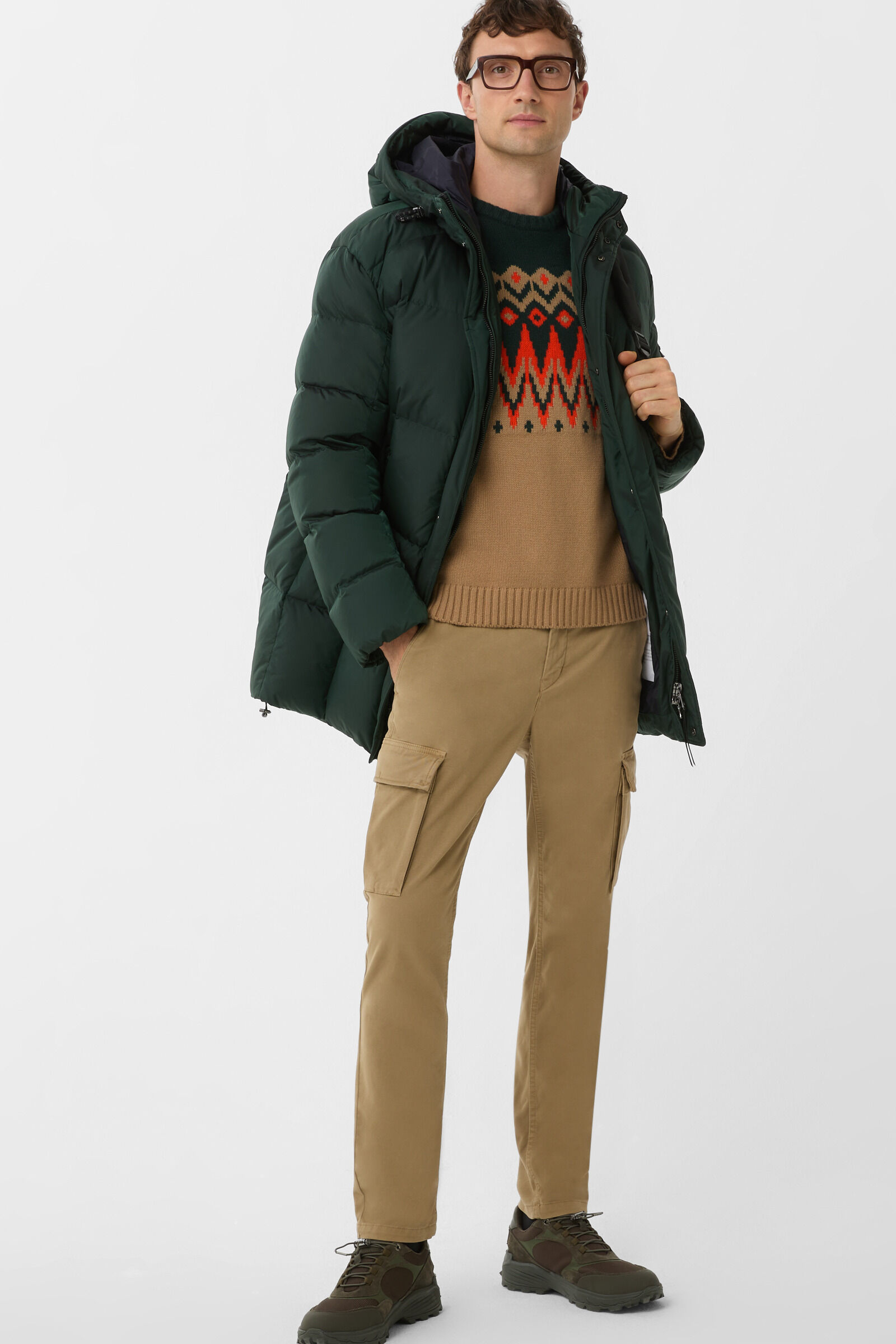 Norwegian jumper Ron Beige/green/orange