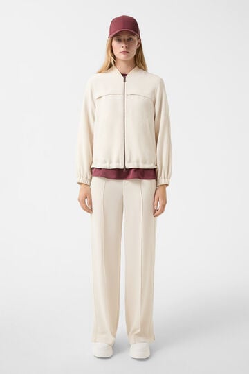 Blouson en crêpe Sheila Crème Blouson en crêpe Sheila Crème