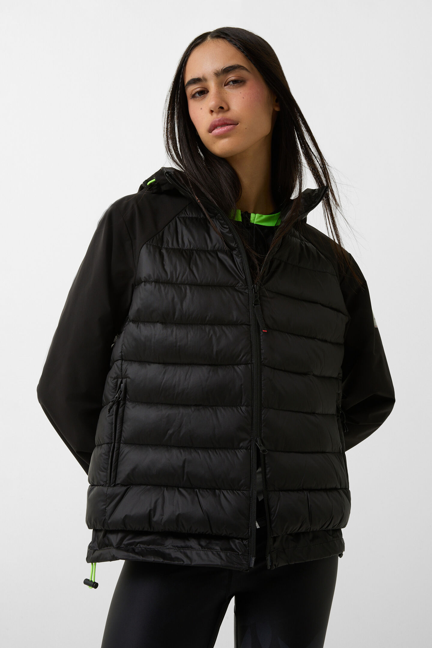 Magan hybrid quilted jacket Black