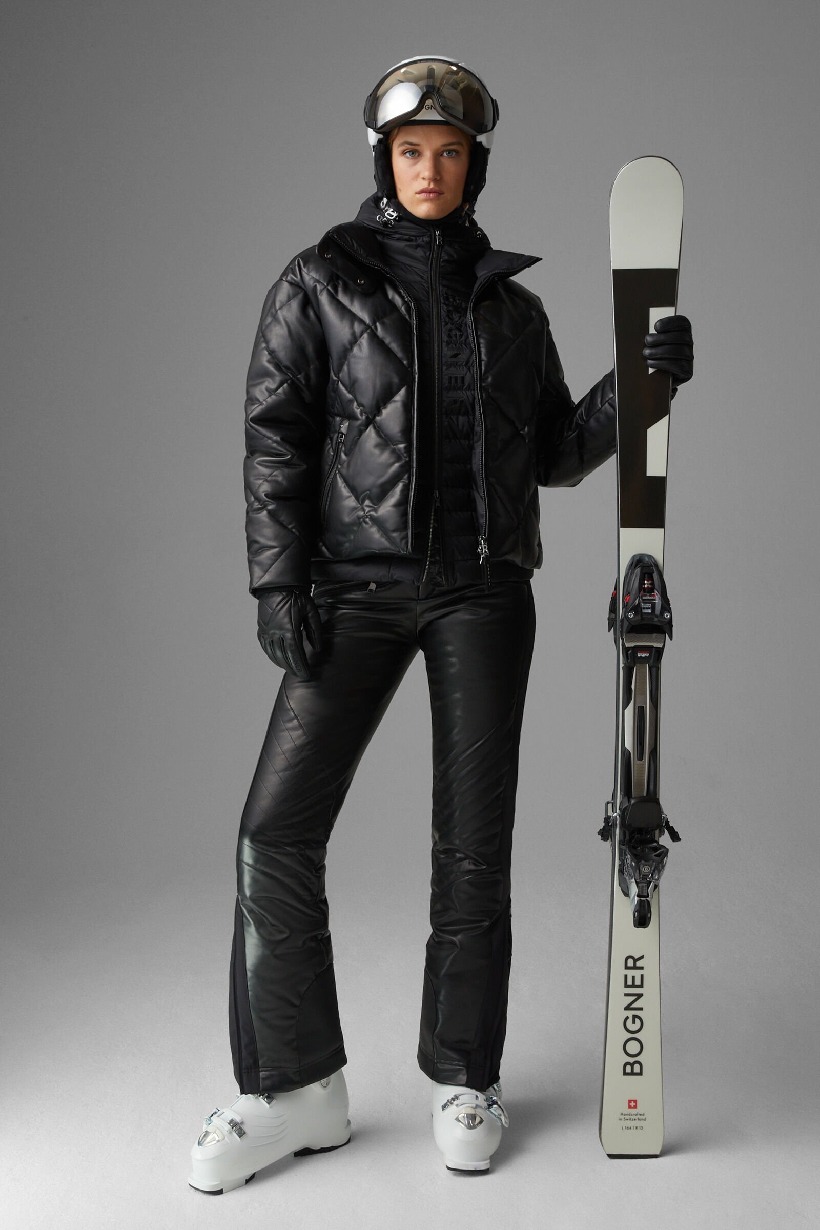 Leather ski top jacket