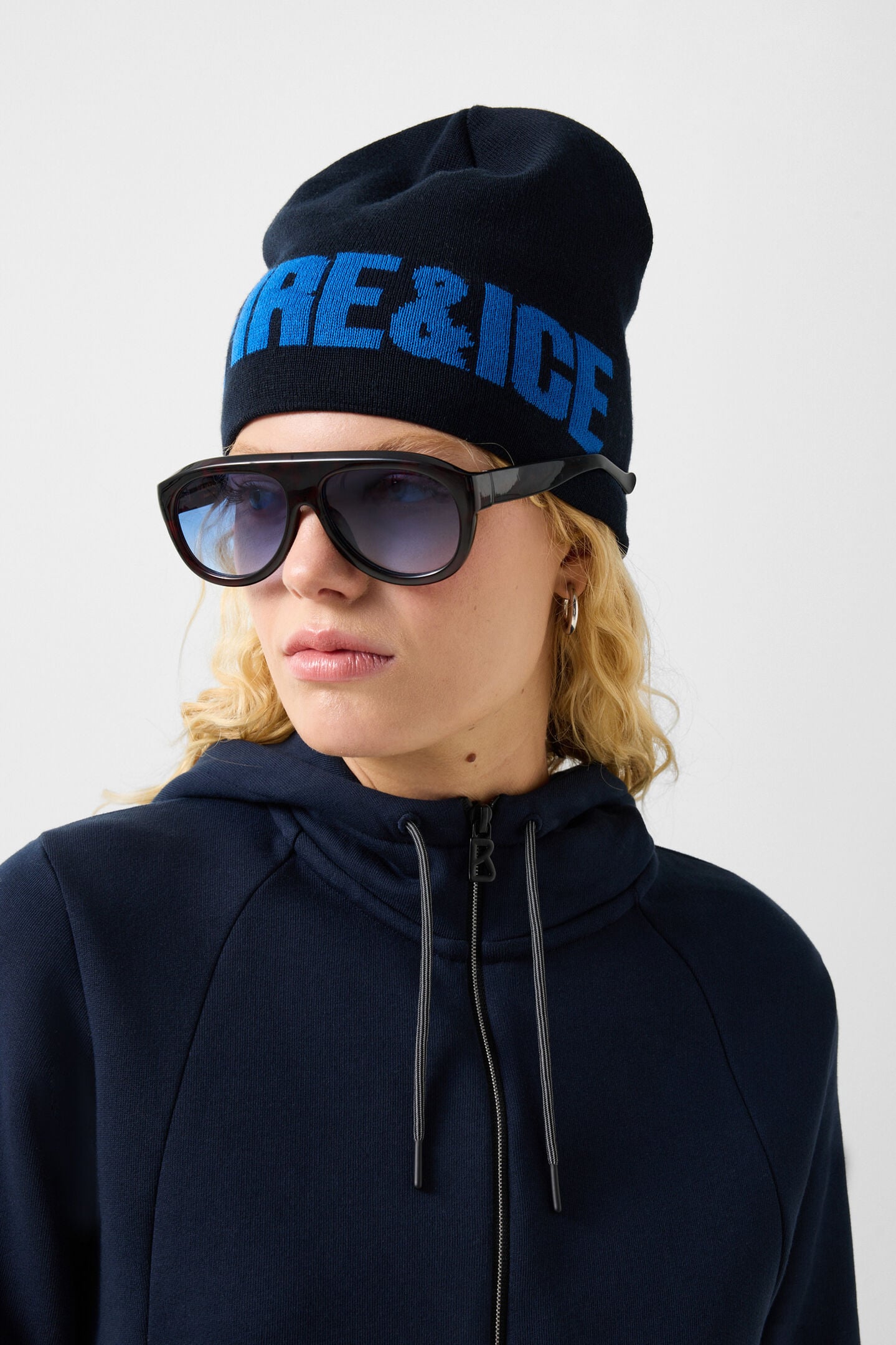 Nada Cotton Hoodie Jersey Jacket Navy