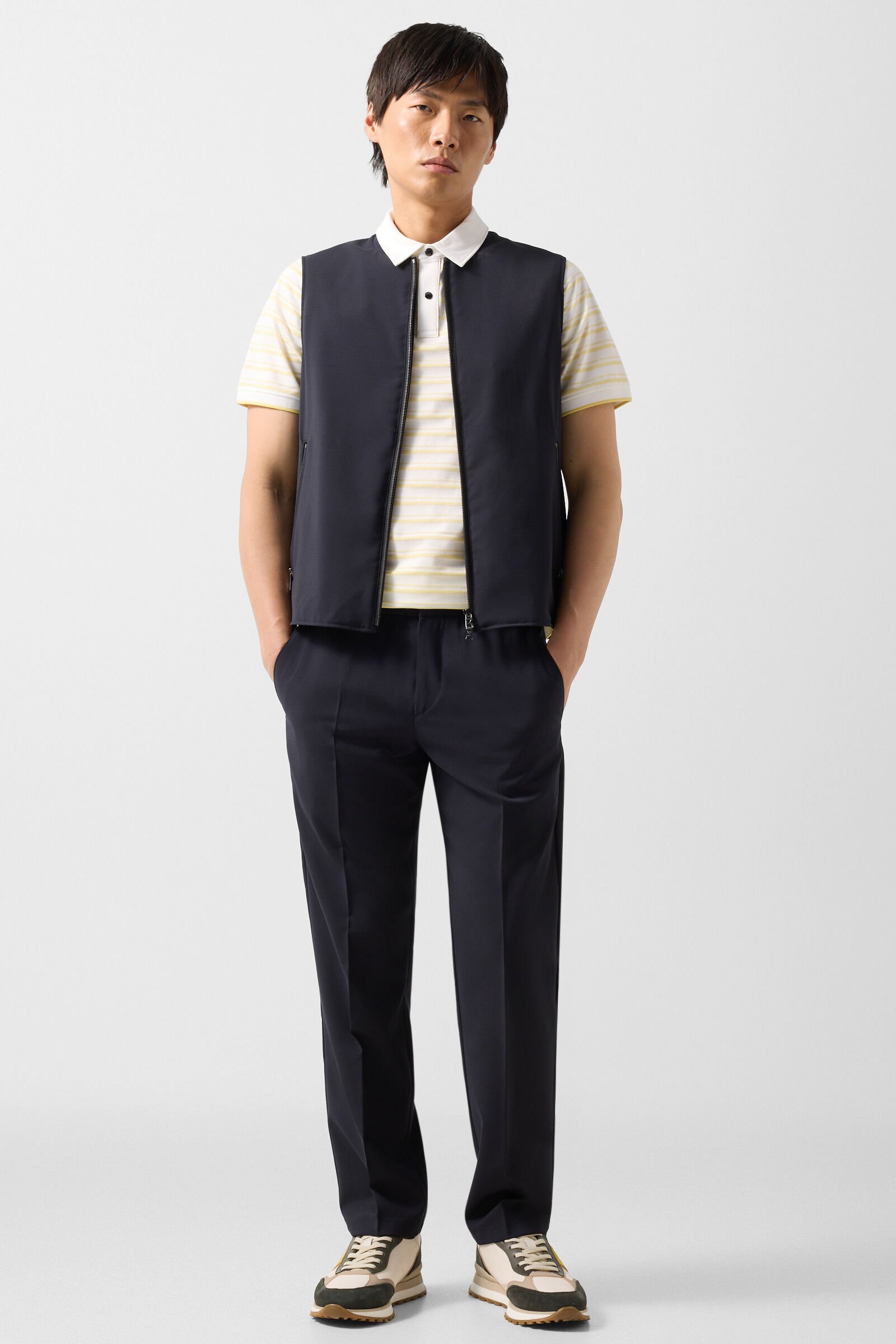 Timo polo shirt Yellow/Off-White