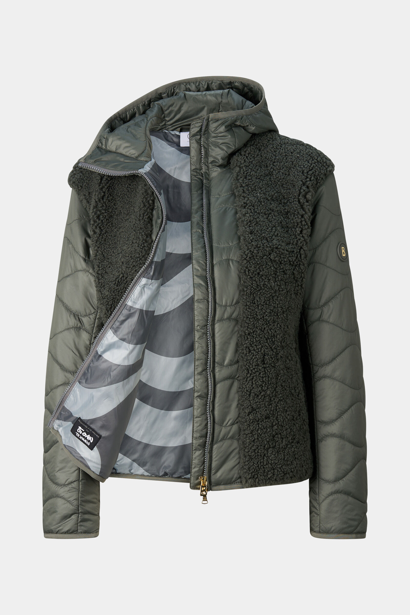 Bibi Teddy Quilted Jacket Olive